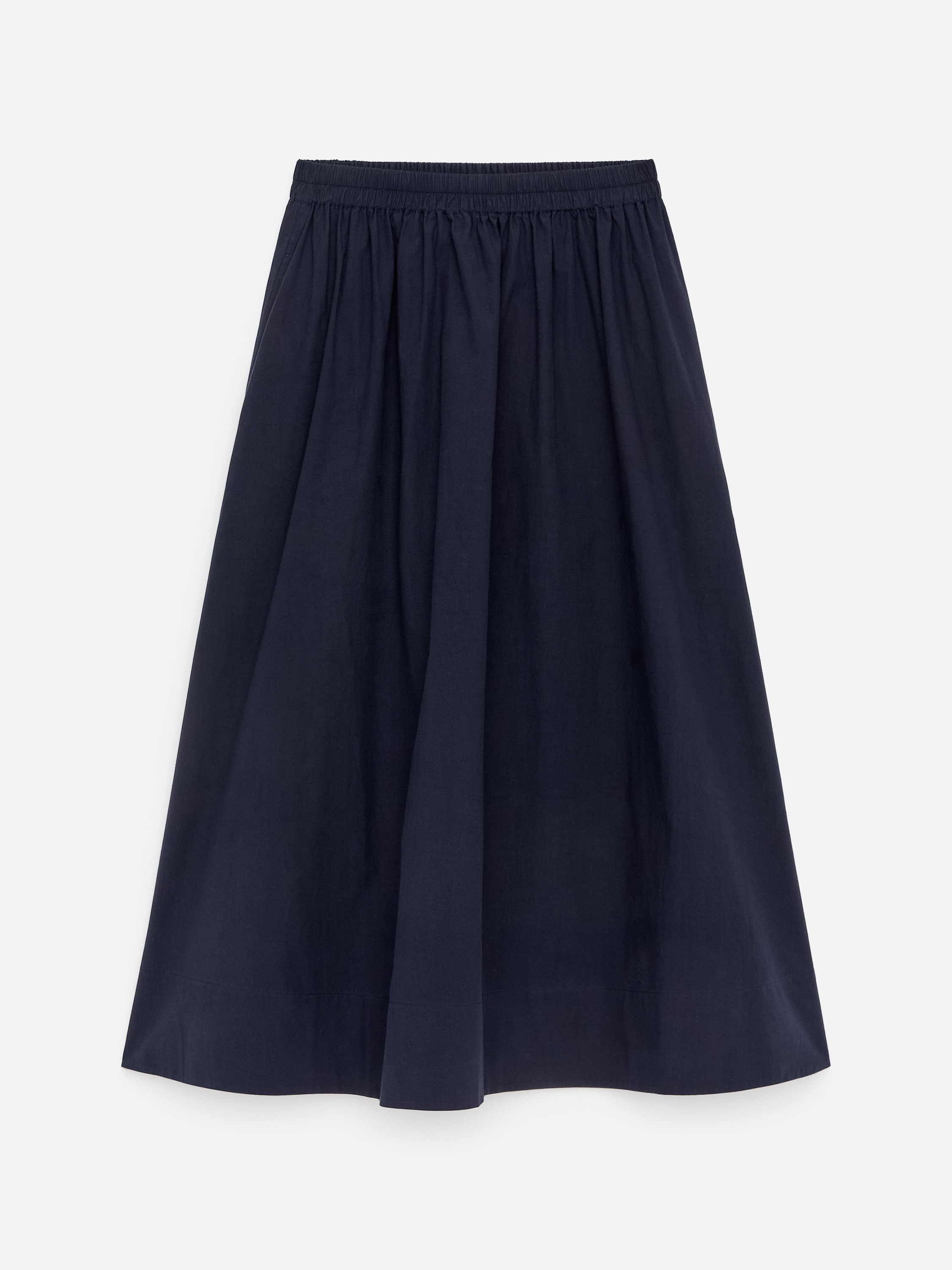 Midi bomullsskjørt - Mørkeblå