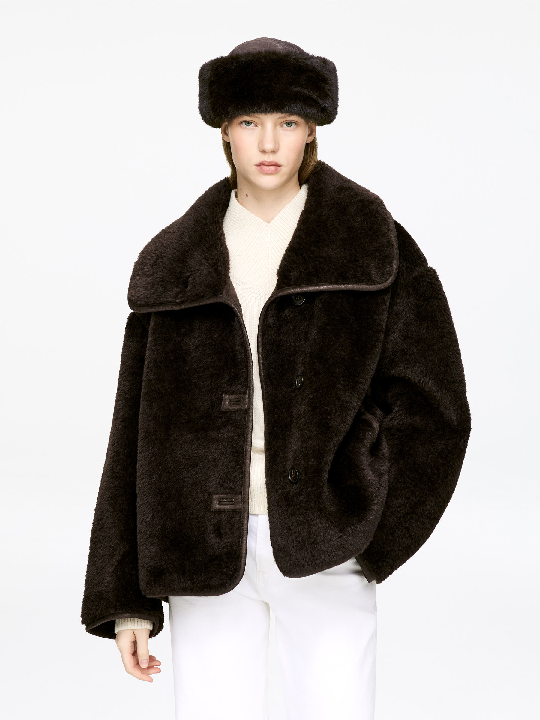 Toque en daim - Marron foncé - Femme - StillMedia/Lookbook - 4