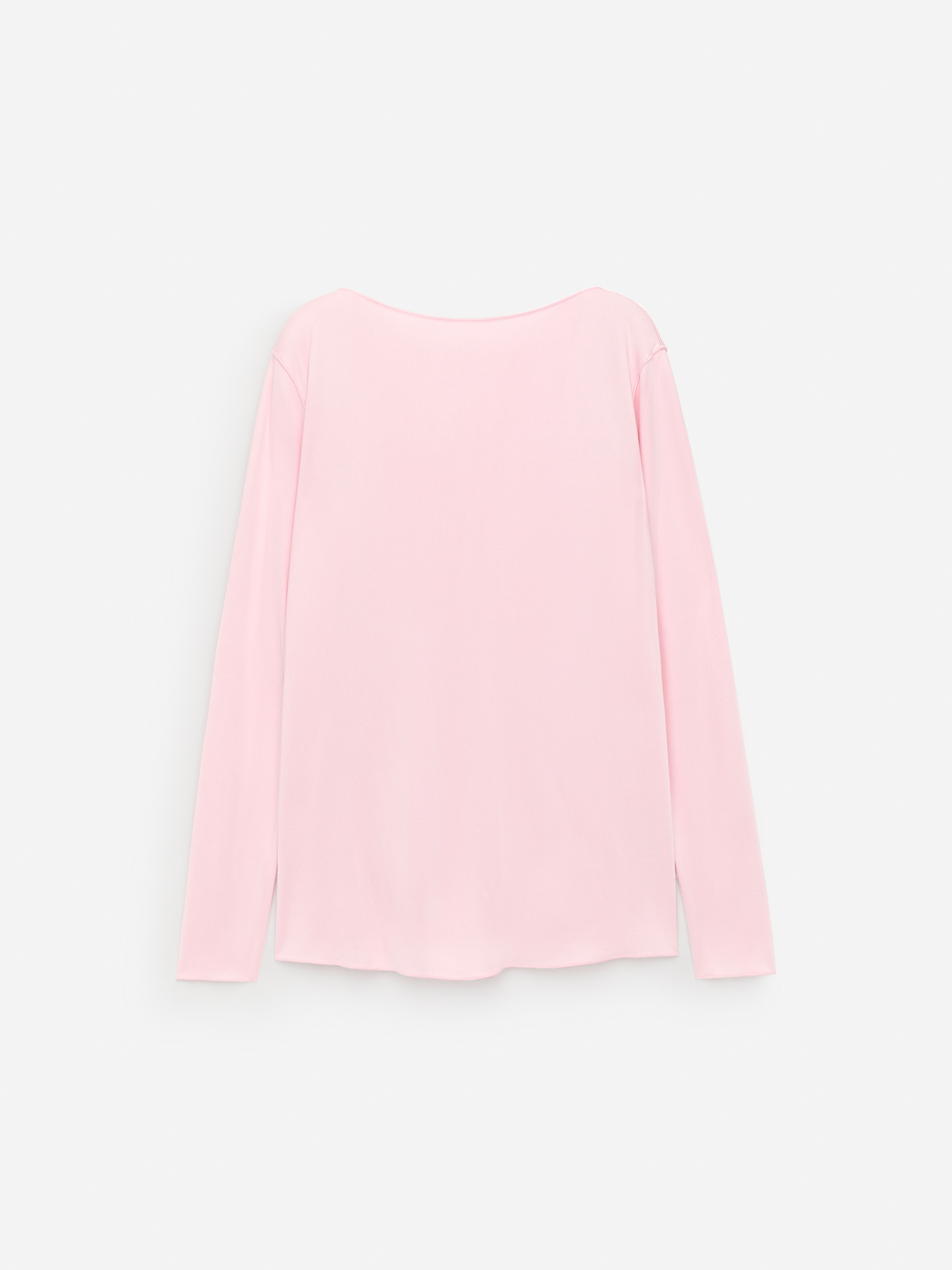 Satin Boat-Neck Top-#fadadd-17344