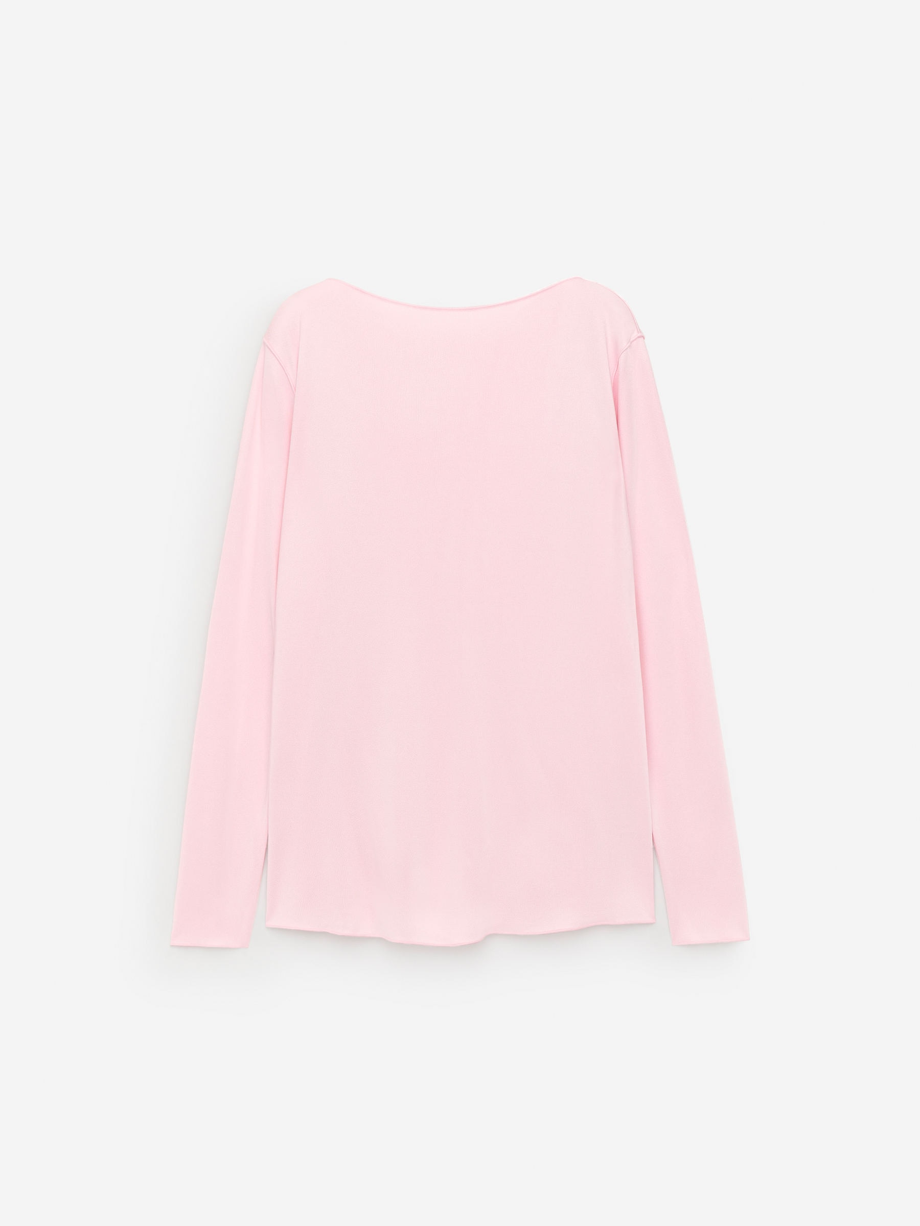 Satin Boat-Neck Top-Pink-17344