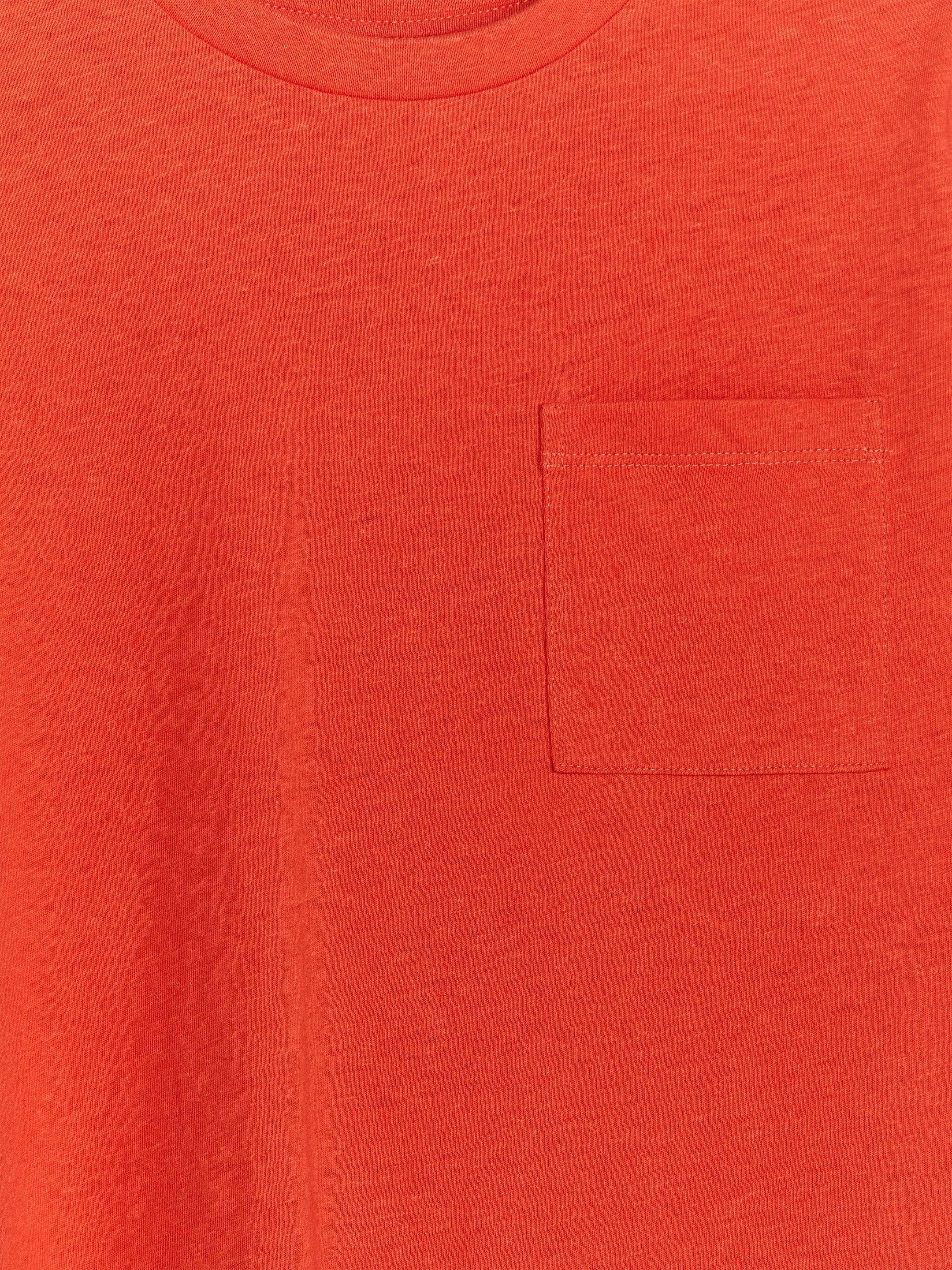 Loose Fit Linen Blend T-Shirt - Red - Loose fit - Children - StillMedia/DescriptiveDetail - 1