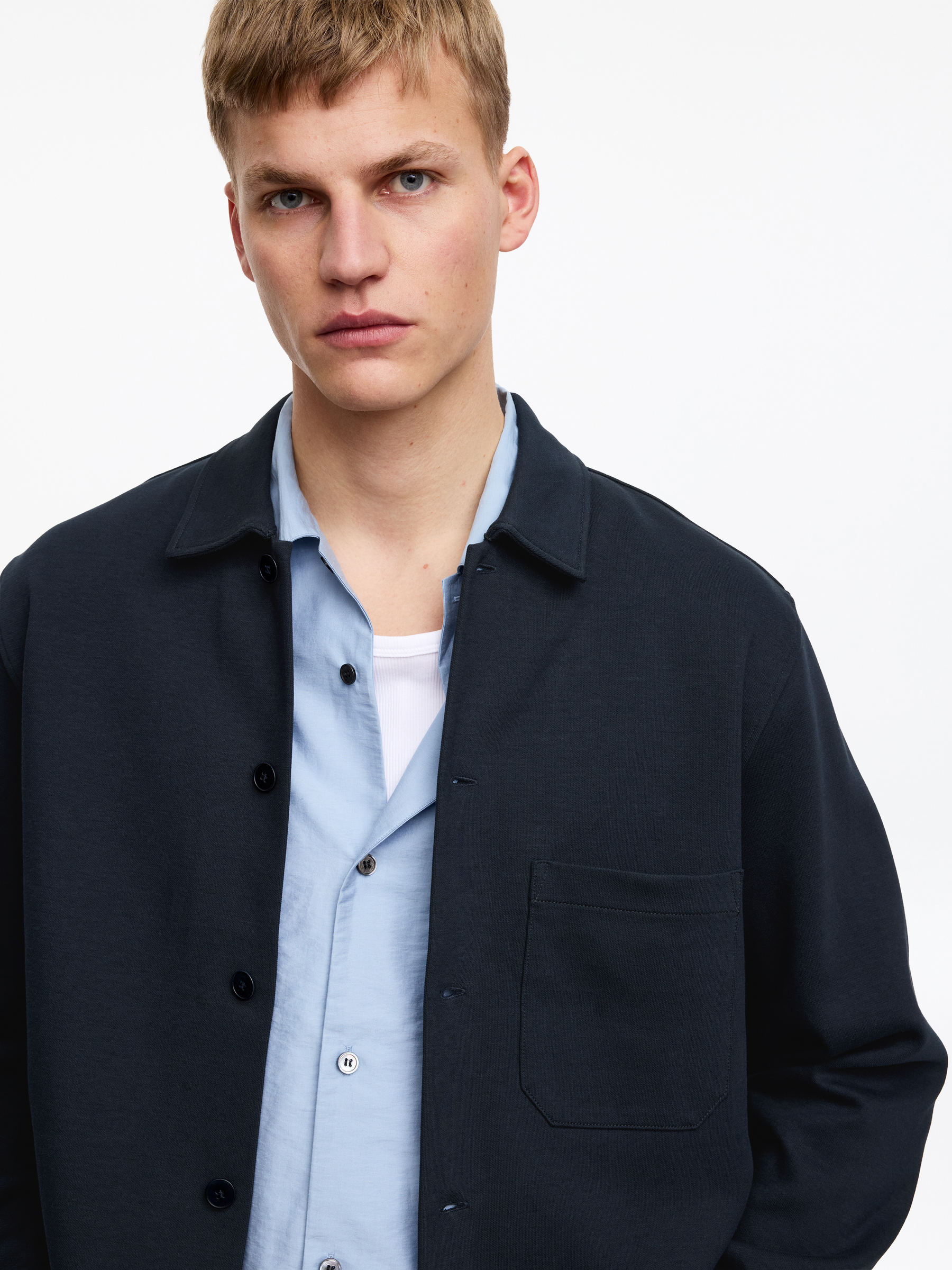 Jersey-Overshirt - Dunkelblau - Regular Fit - Men - StillMedia/Lookbook - 5