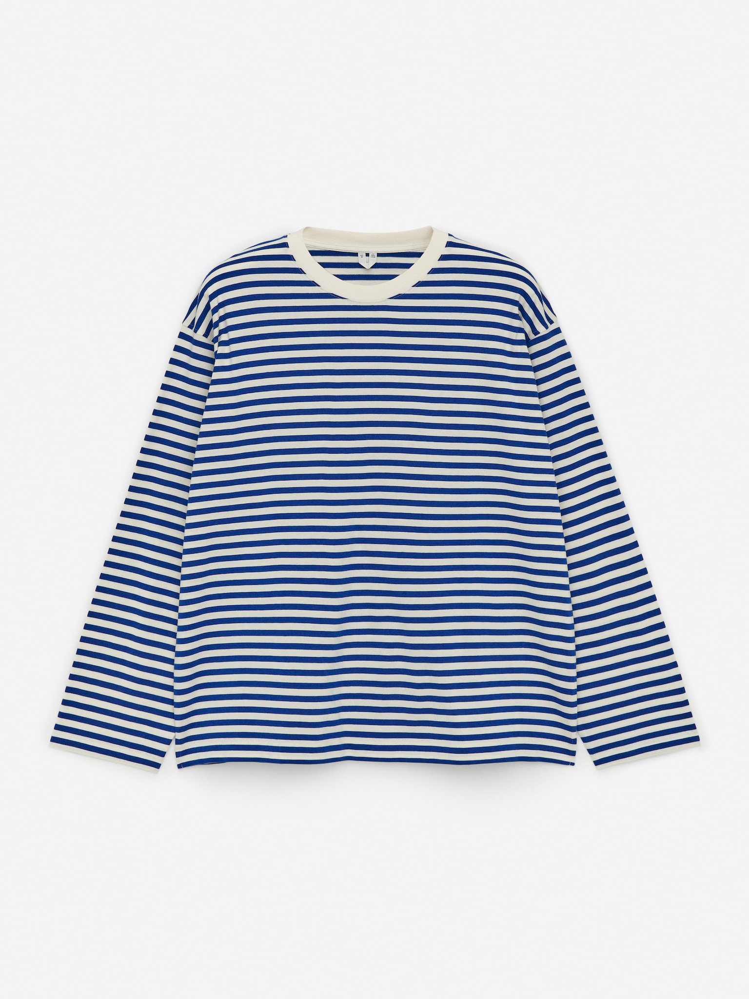 Langærmet T-shirt - Hvid/blå - 2