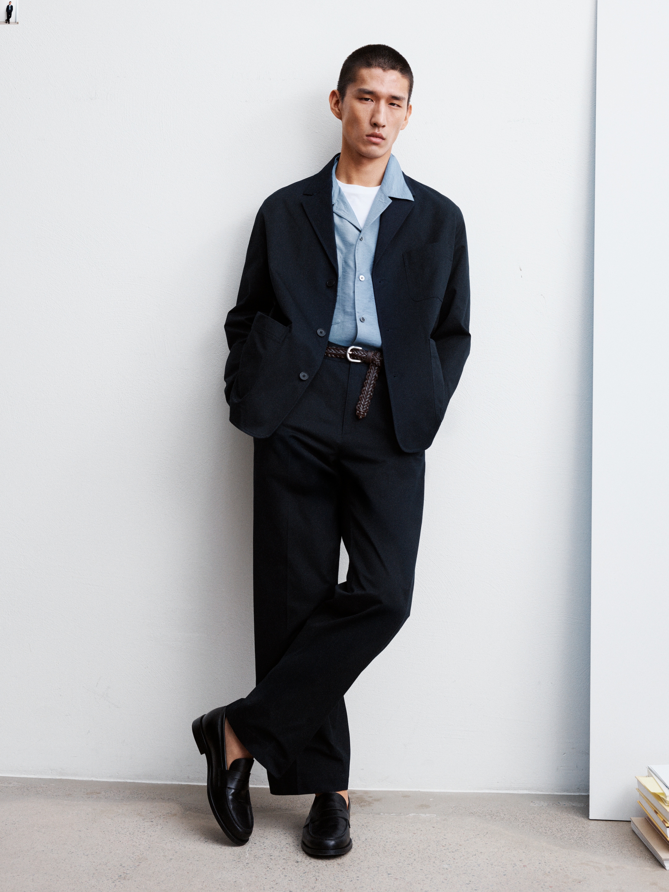 Oversized Lyocell Blend Shirt - Dusty Blue - Oversized - Men - StillMedia/Environmental - 1