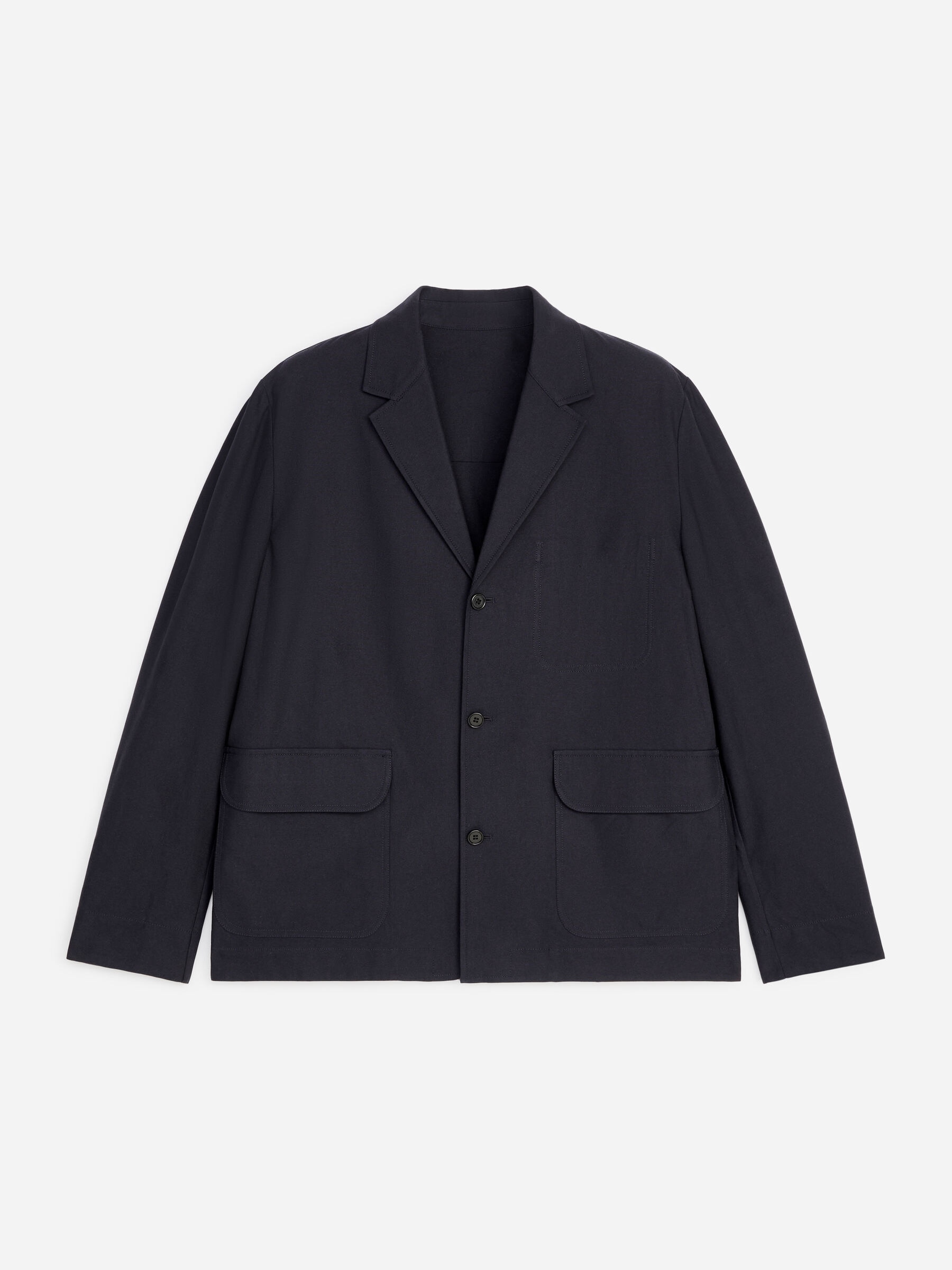 Cotton Hopsack Blazer - Dark Blue - Regular fit - Men - StillMedia/DescriptiveStillLife - 1
