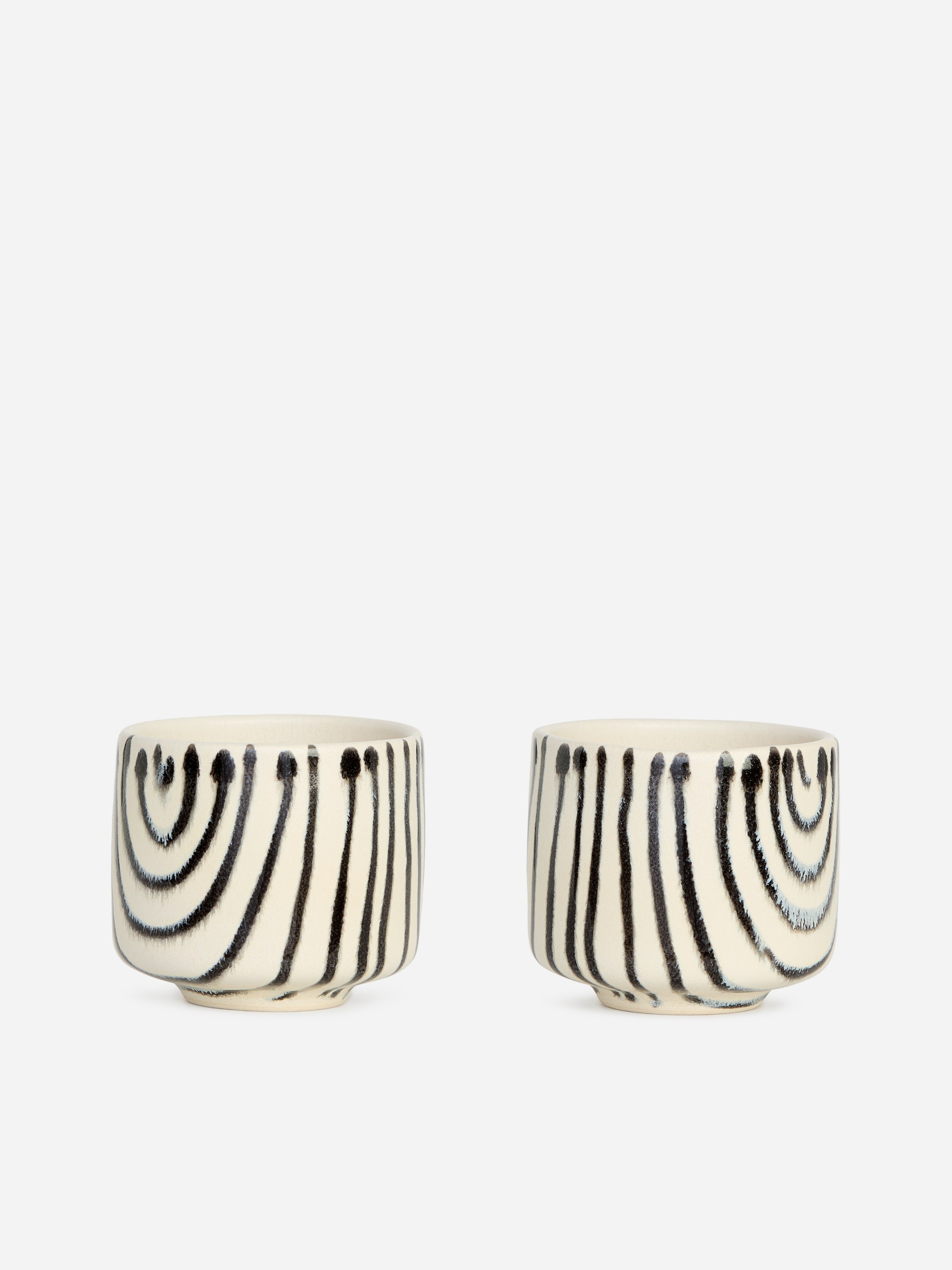 Stoneware Cups Set of 2-Black-20756