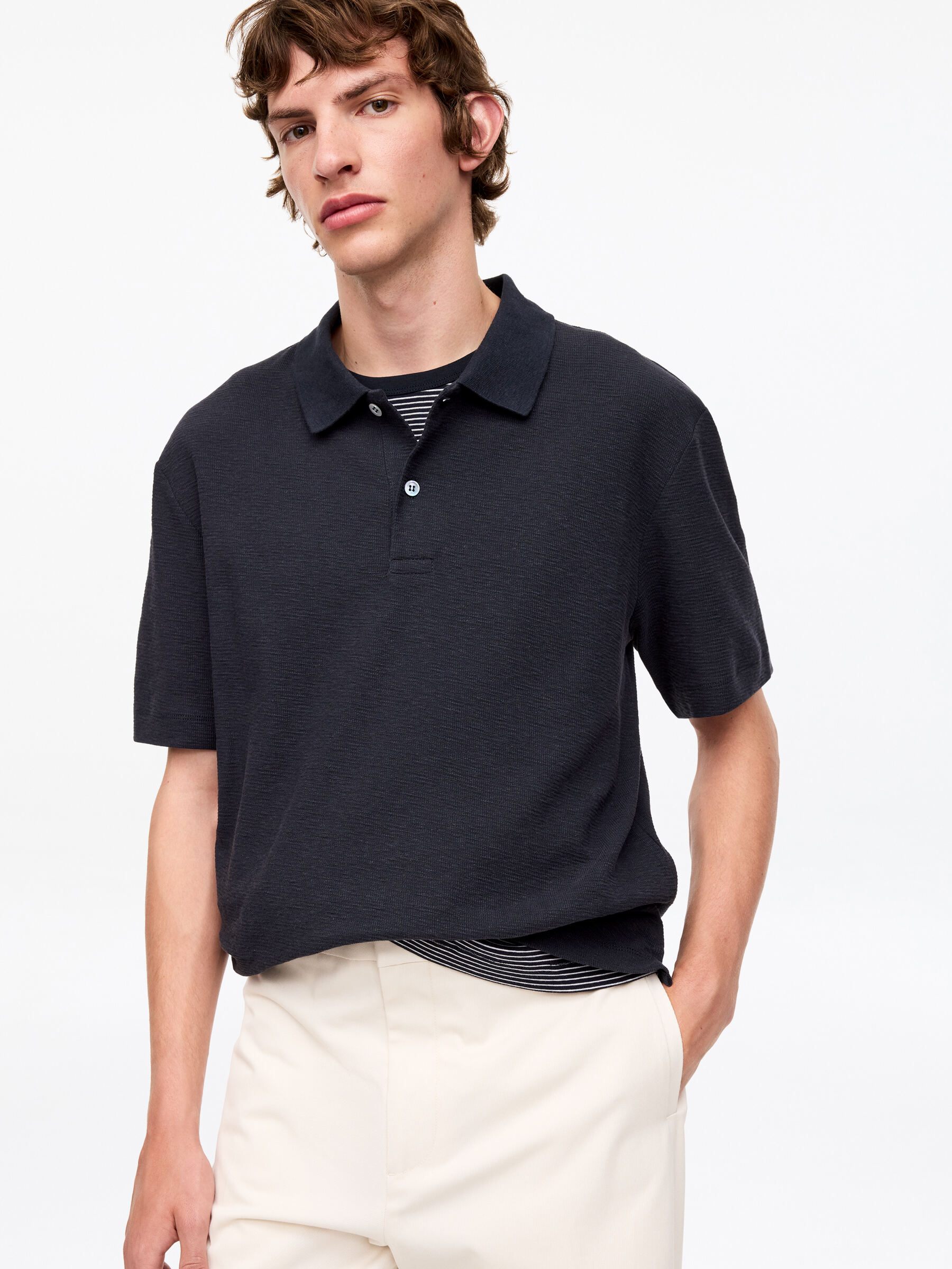 Poloshirt aus Baumwoll-Leinen - Dunkelblau - Regular Fit - Herren - StillMedia/Lookbook - 5