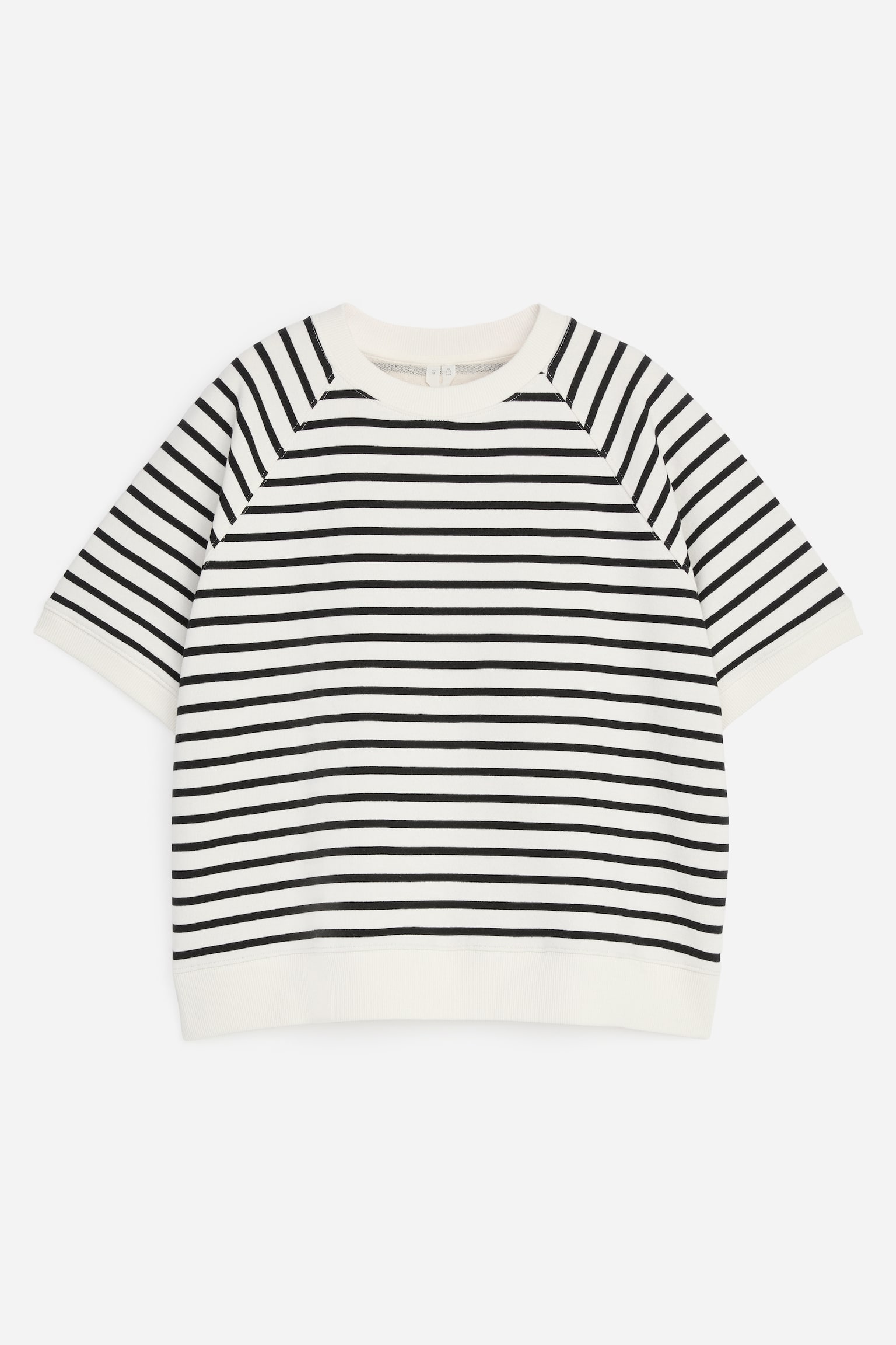French Terry Sweatshirt - Alb Crem/Negru/Roșu Închis/Bleumarin - 1