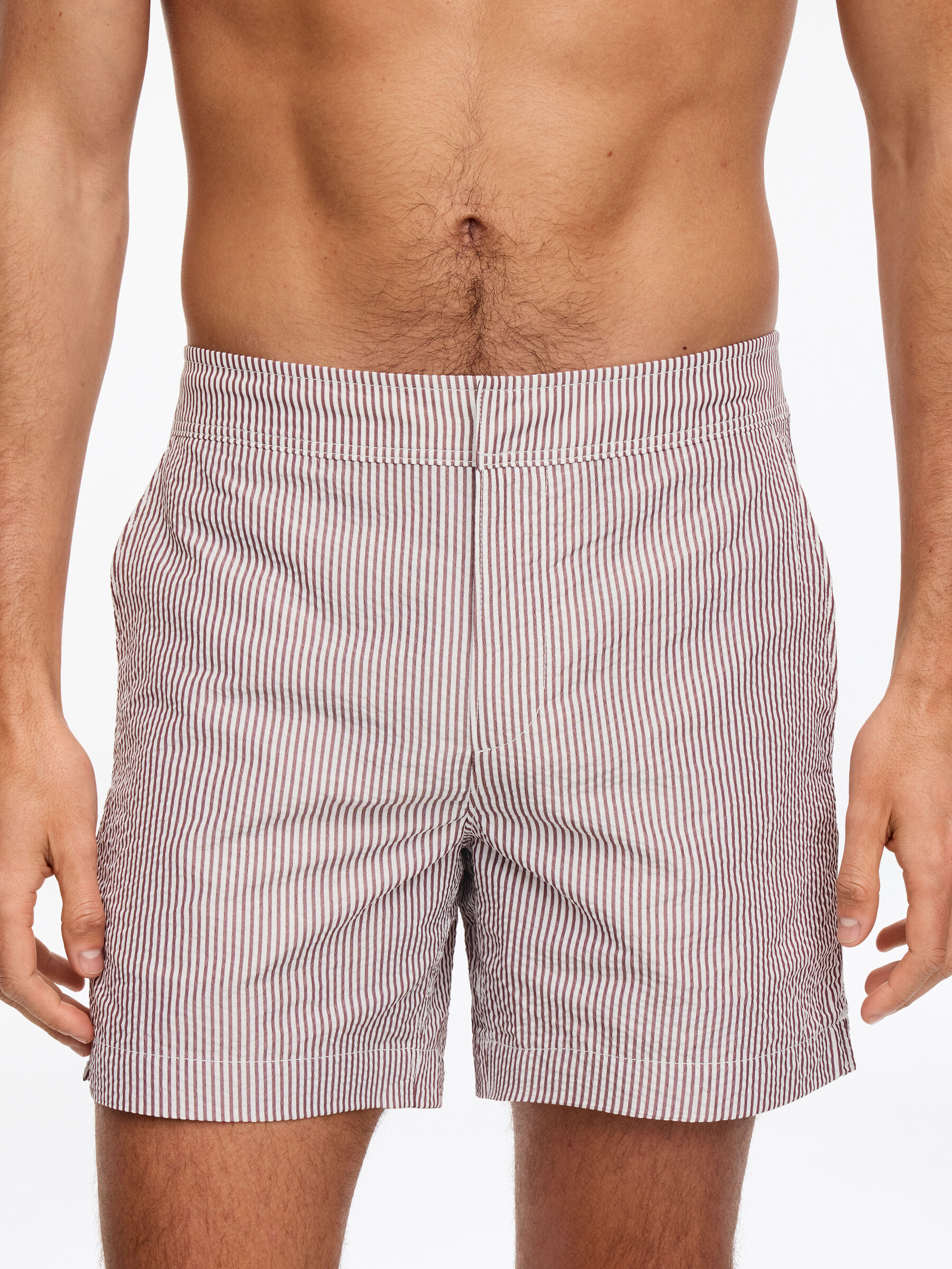Seersucker Swim Shorts - Purple/Striped - Regular fit - Men - StillMedia/Lookbook - 5