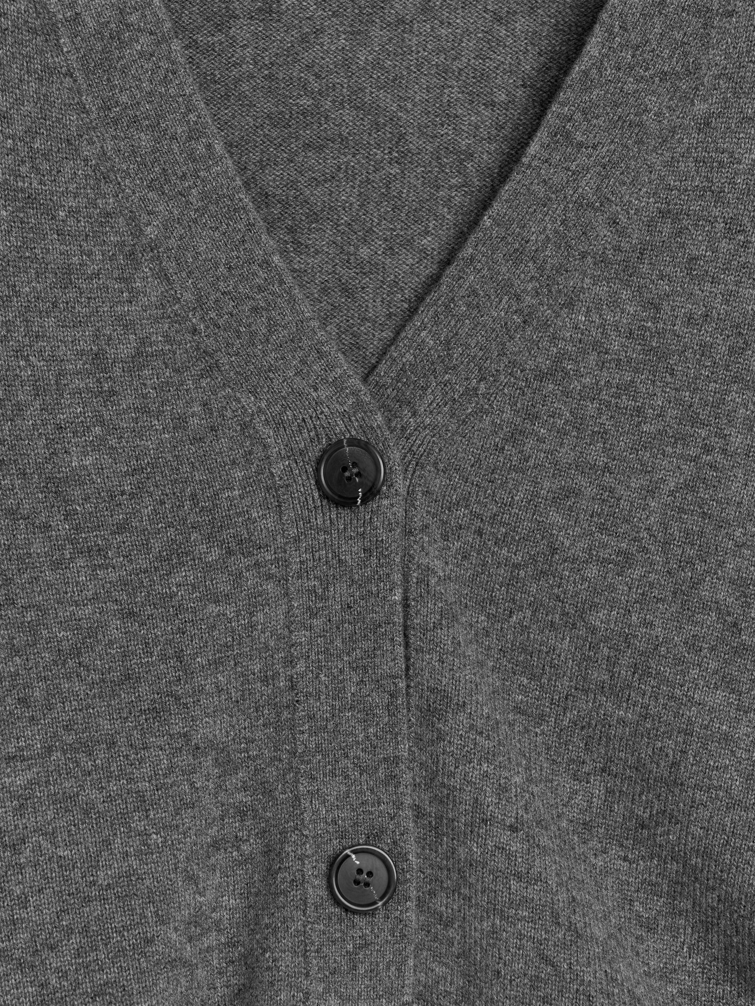 Cardigan en laine et cachemire - Gris chiné/Noir - 3