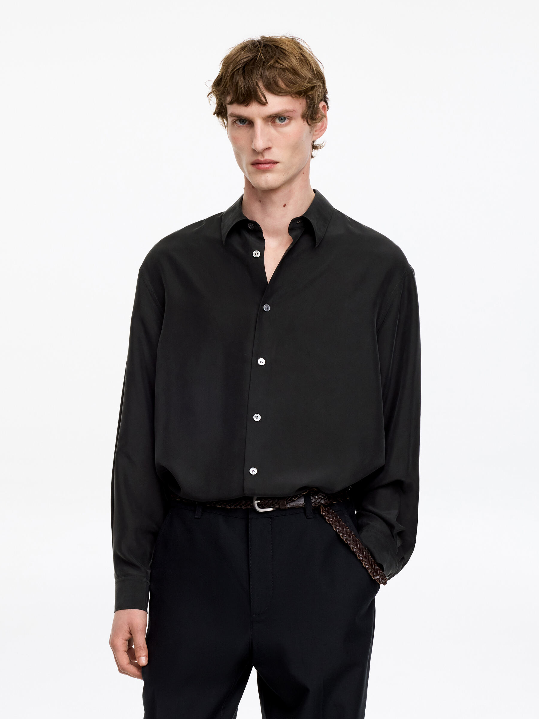 Relaxed Silk Shirt-#272627-18977