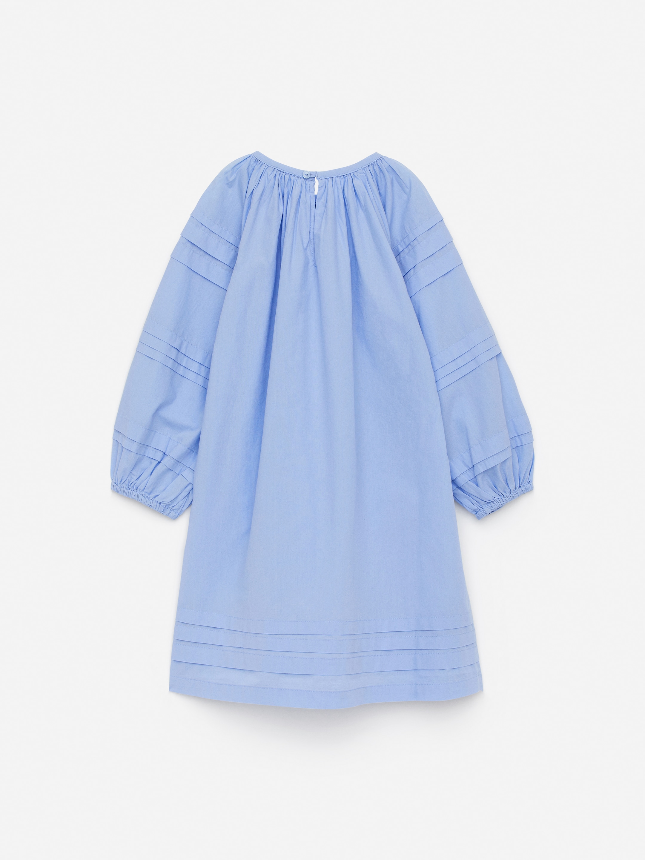 Tuck-Detail Poplin Dress - Light Blue - Regular fit - Children - StillMedia/DescriptiveStillLife - 3