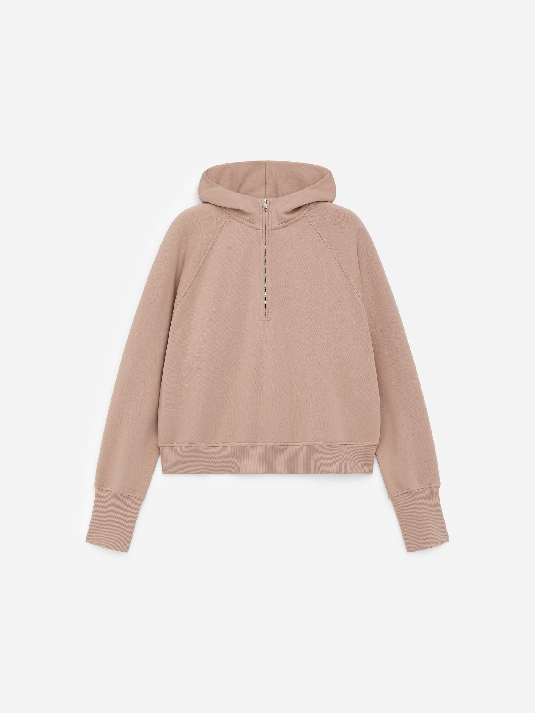 Half-Zip Hooded Sweatshirt-#BEA894-16980