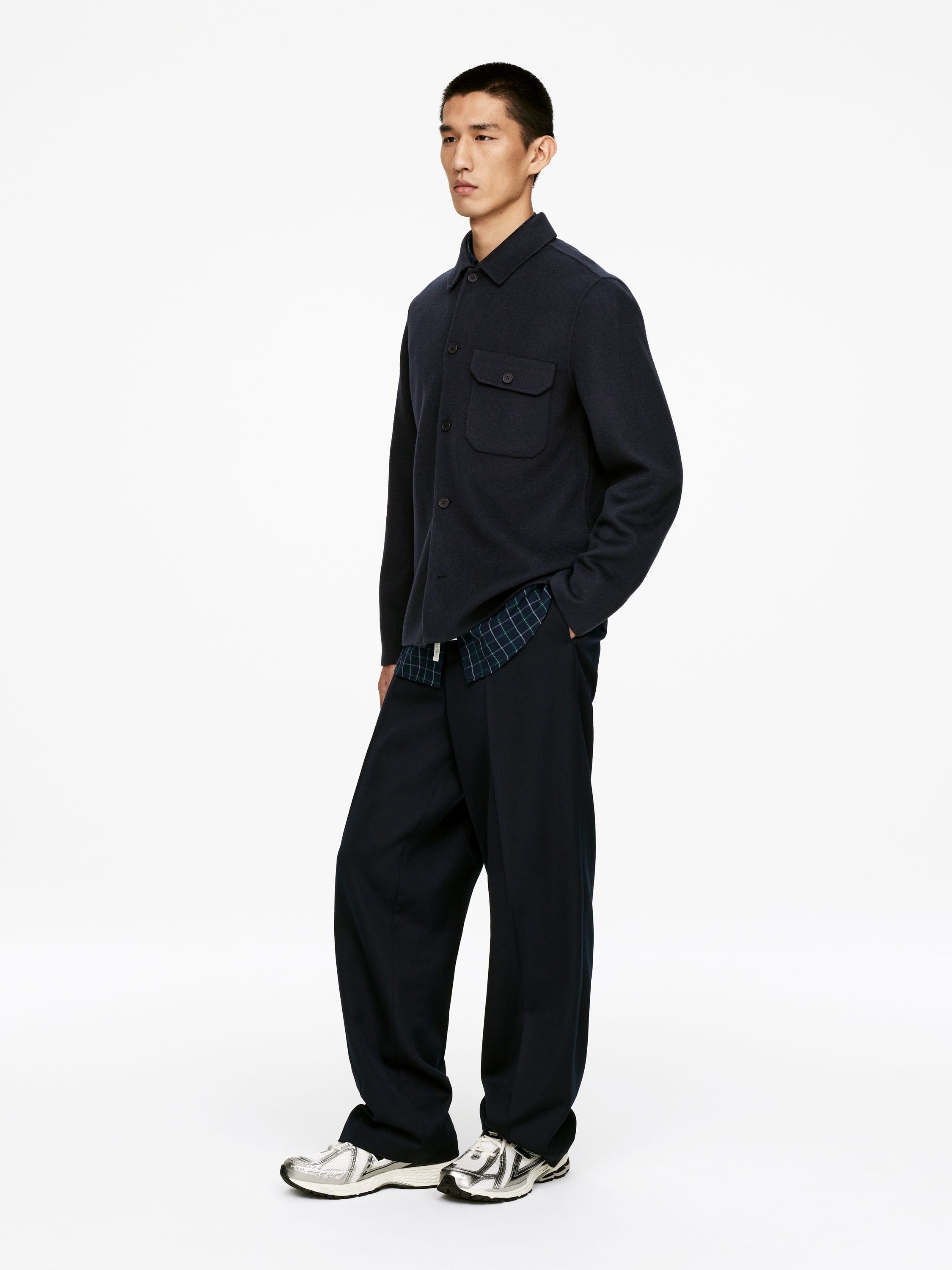 Doublé Wool Blend Shirt - Dark Blue - Regular fit - Men - StillMedia/Lookbook - 6