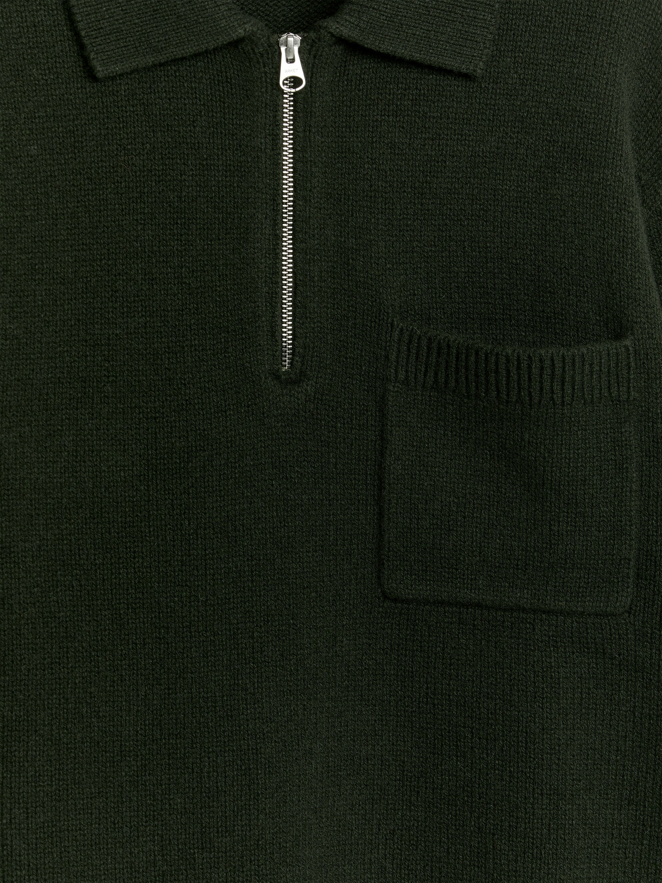 Agrandir l'image: Polo en maille de laine avec fermeture éclair - Vert foncé - HOMME | H&M CH 6