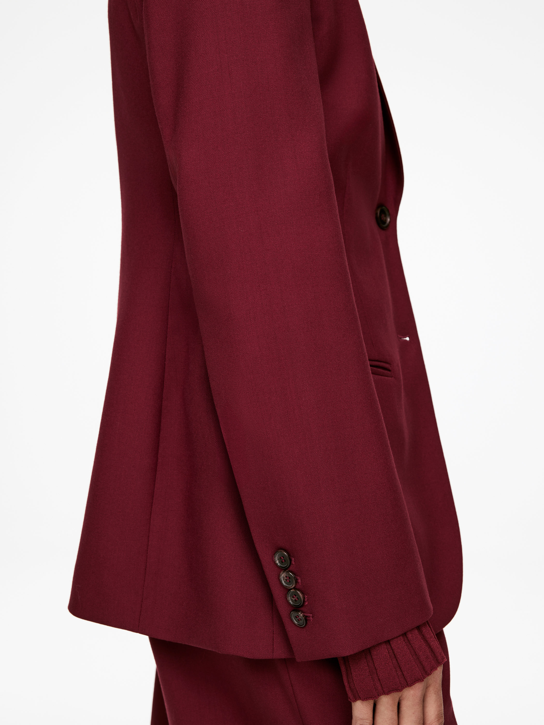 Hopsack Wool Blazer - Dark Red - Regular fit - Women - StillMedia/Lookbook - 6