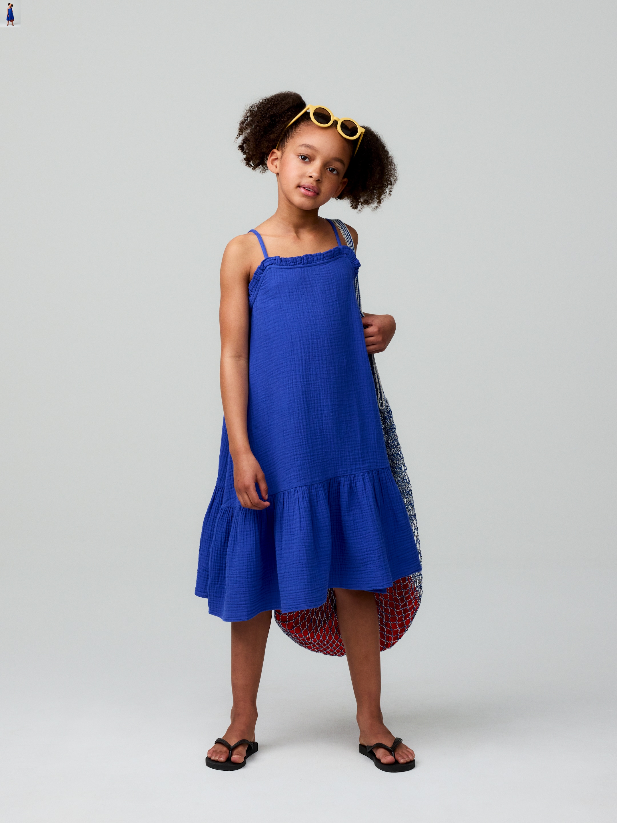 Kleid aus Baumwollmusselin - Knallblau - Relaxed Fit - Children - StillMedia/Environmental - 1