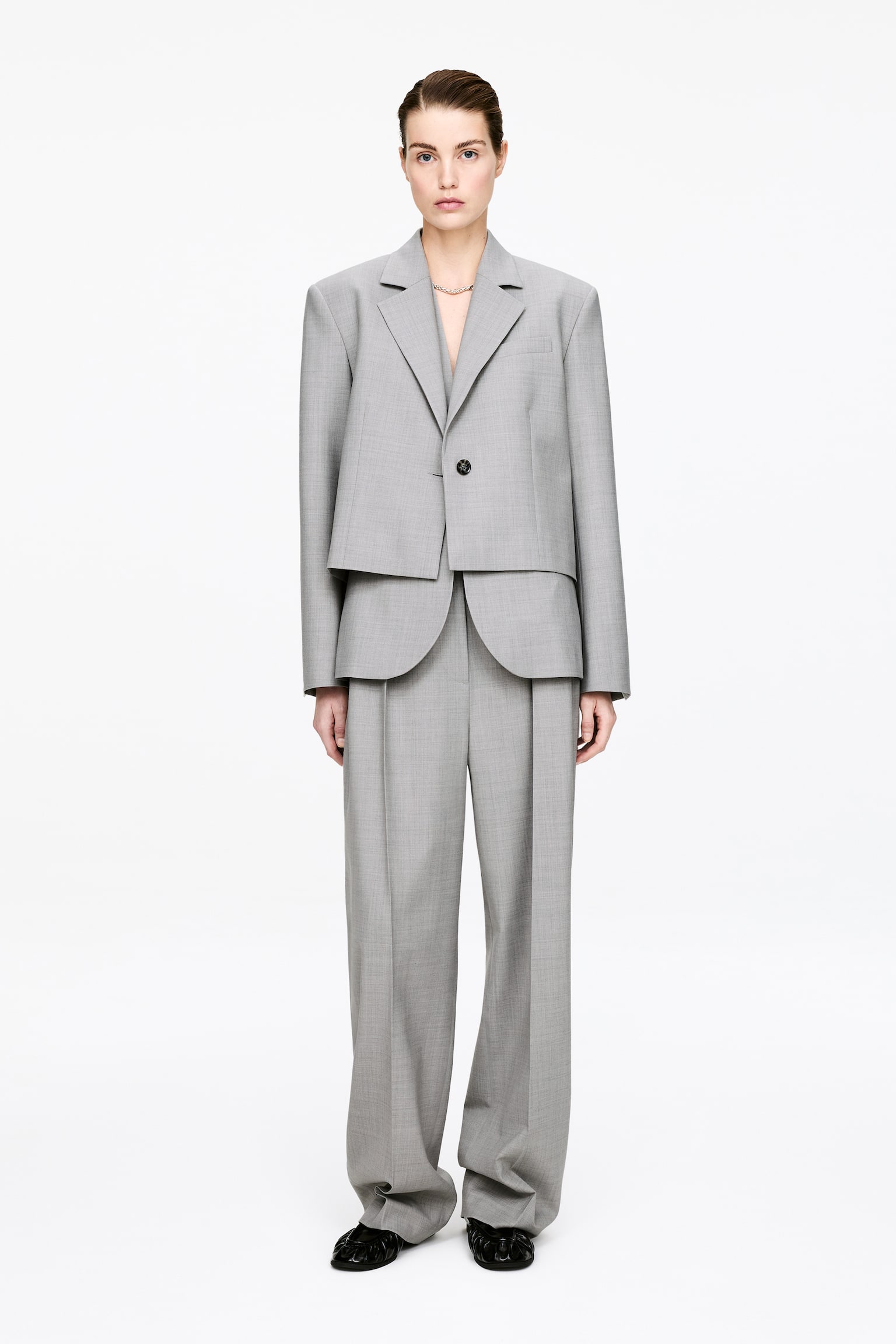 Zkrácené sako - Šedá - 1