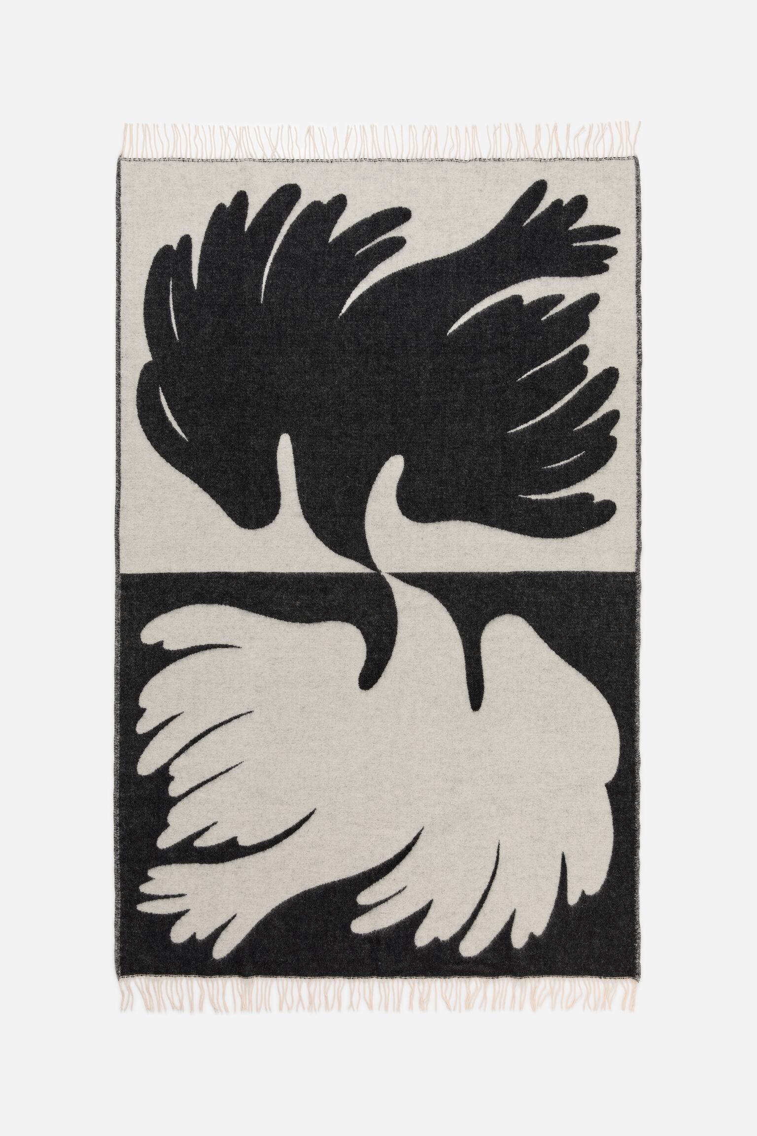 Plaid en laine Klippan - Noir/Blanc/Bleu/Blanc - 2