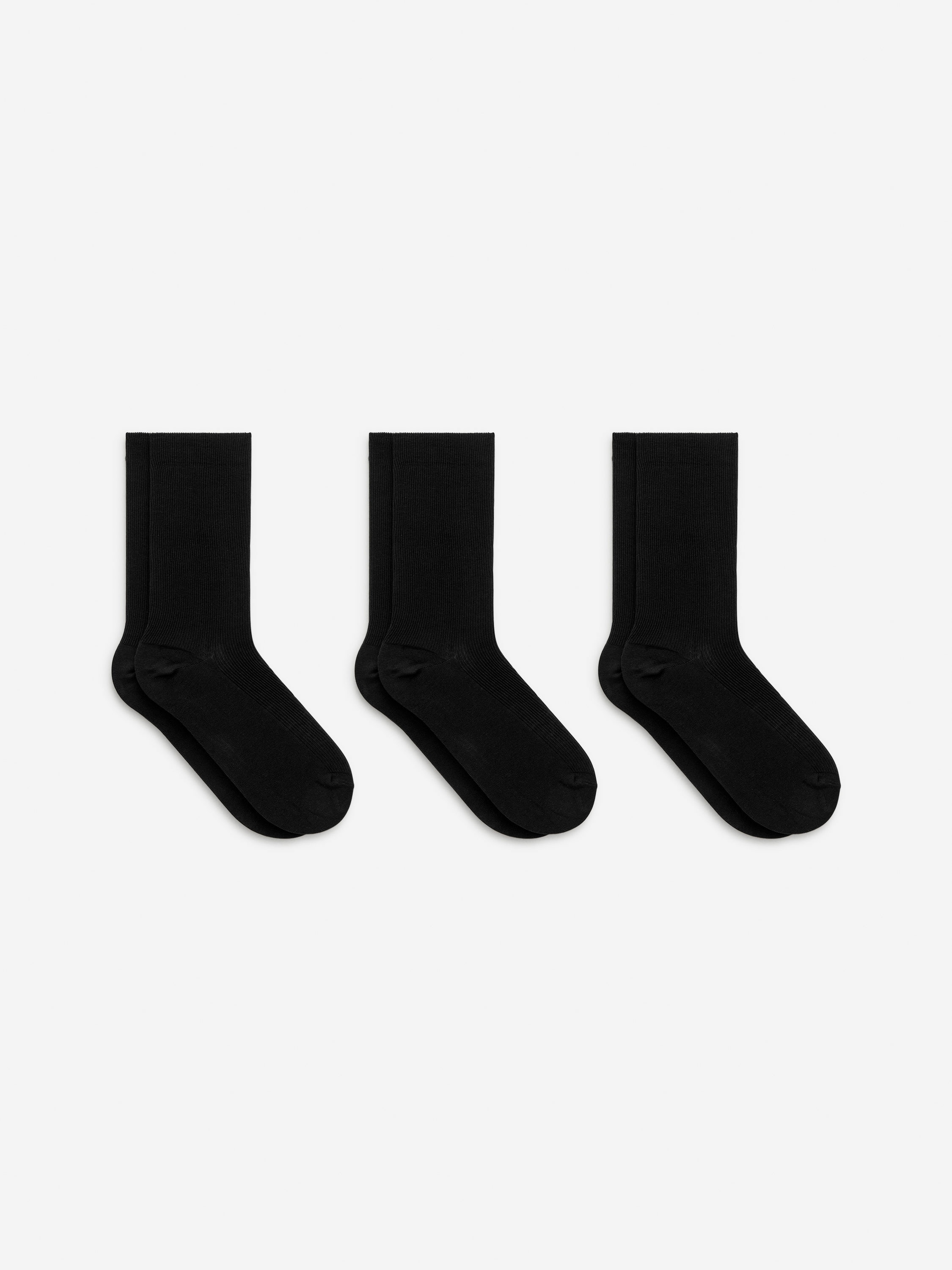 Mercerised Cotton Socks Set of 3 - Black - Women - StillMedia/DescriptiveStillLife - 4