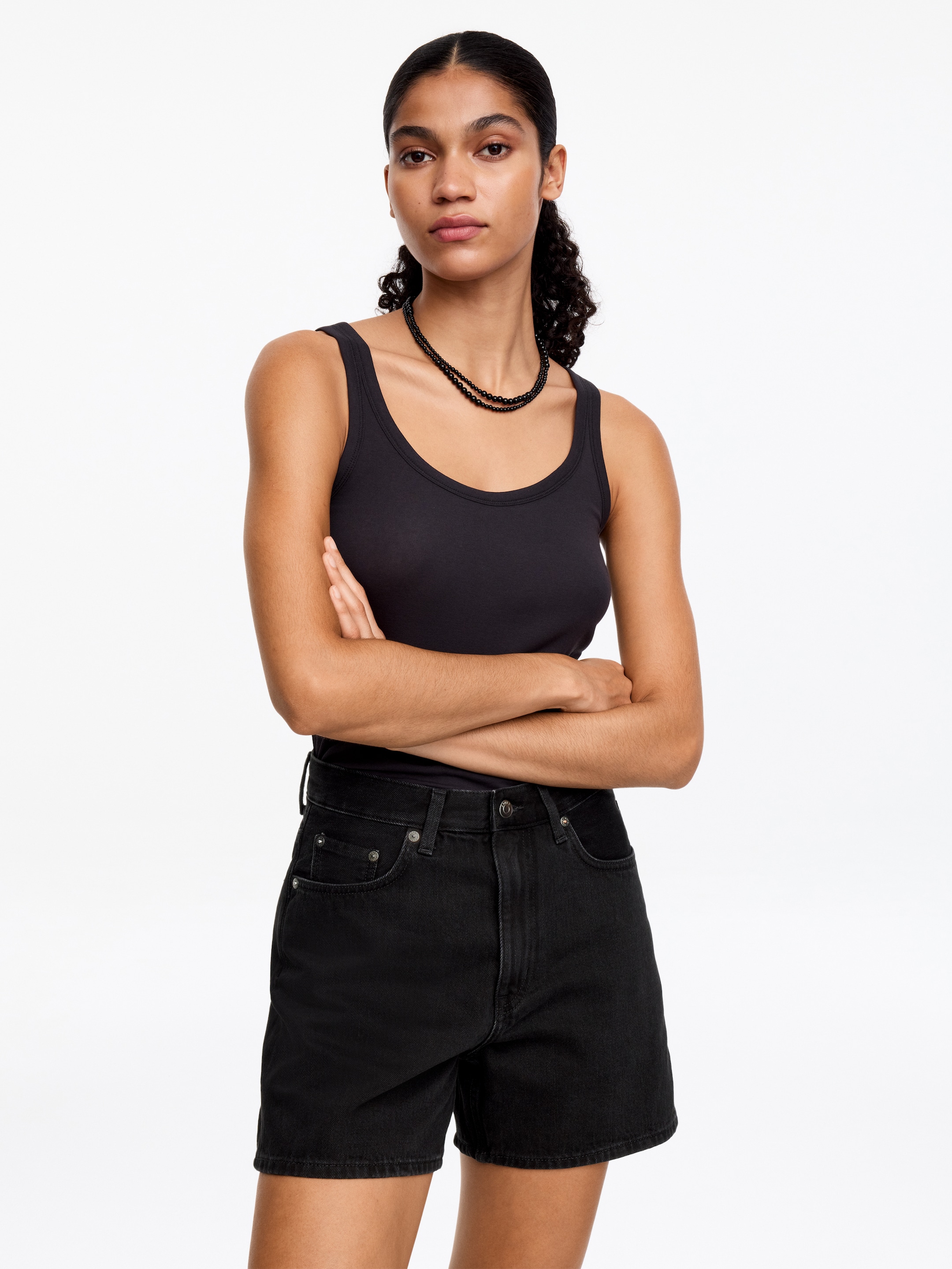 Denim Shorts - Black - Regular fit - Women - StillMedia/Lookbook - 10