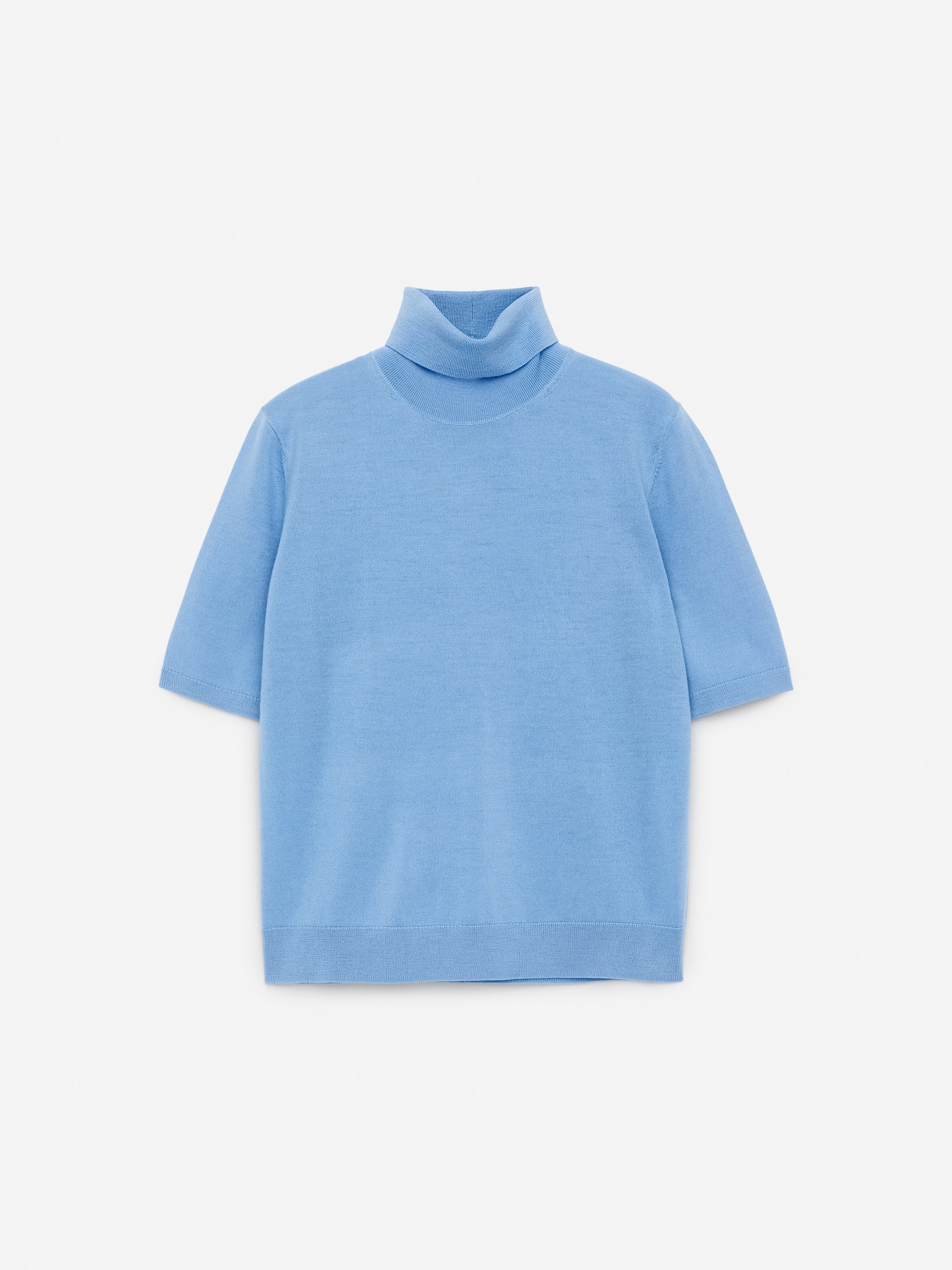 Ver imagen más grande: Jersey de manga corta con cuello vuelto - Azul claro - MUJER | H&M ES 1