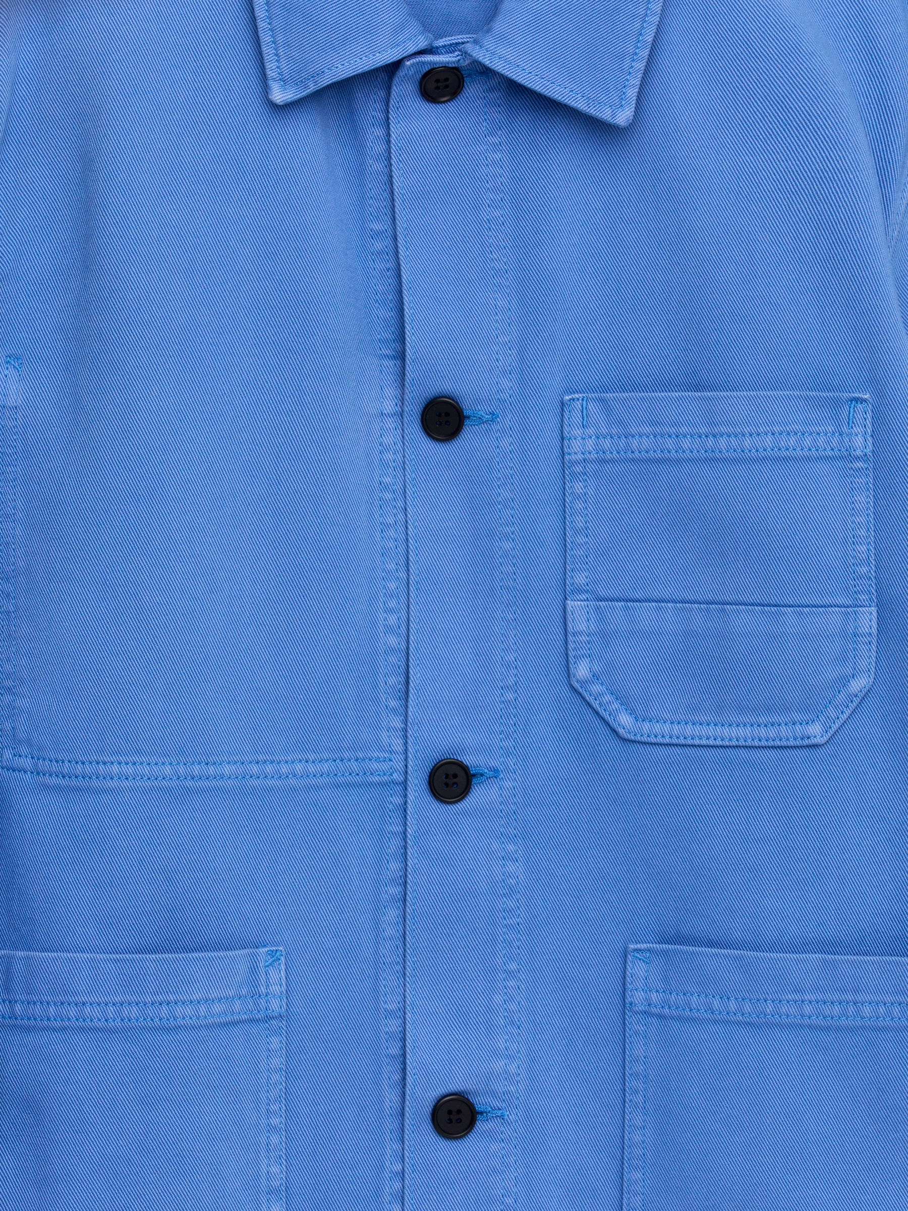 Overdyed Twill Overshirt - Blue - Regular fit - Men - StillMedia/DescriptiveDetail - 1