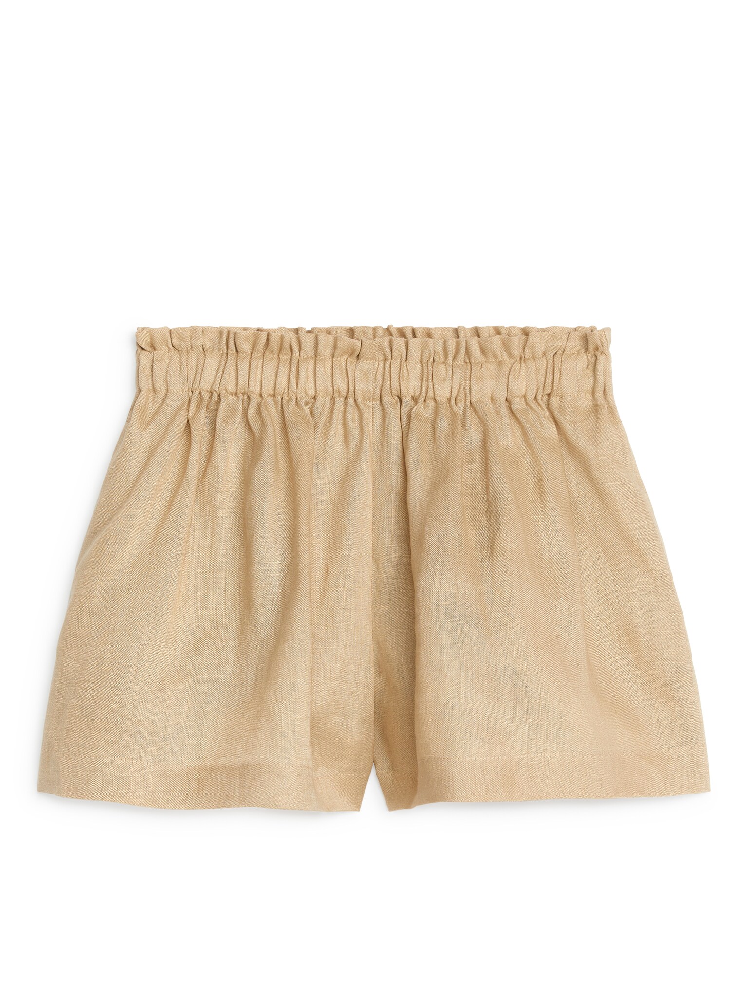 Șorturi Largi din In - Beige