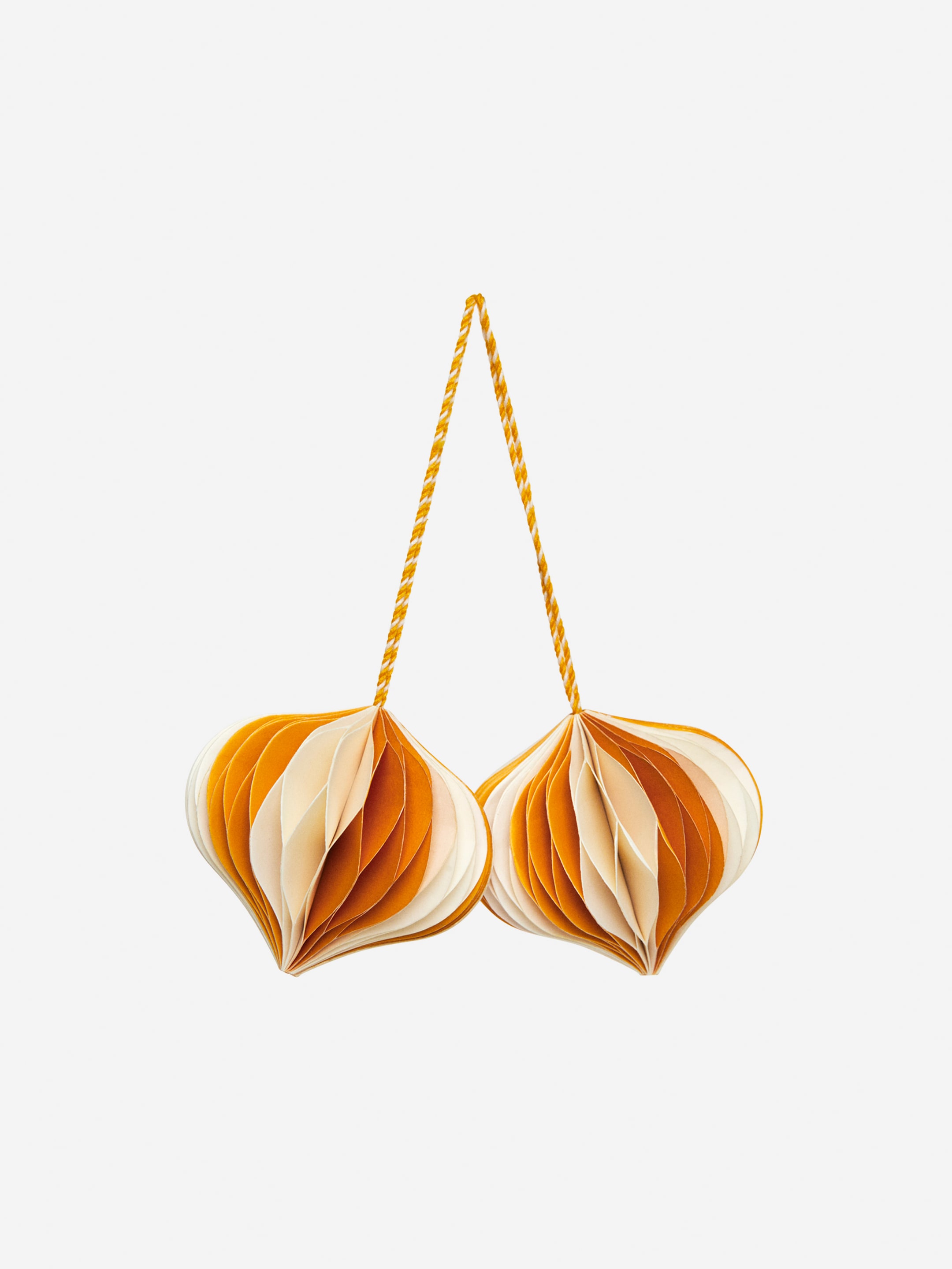 Honeycomb Ornaments Set of 2 - Yellow/Off White - Homeware - StillMedia/DescriptiveStillLife - 1