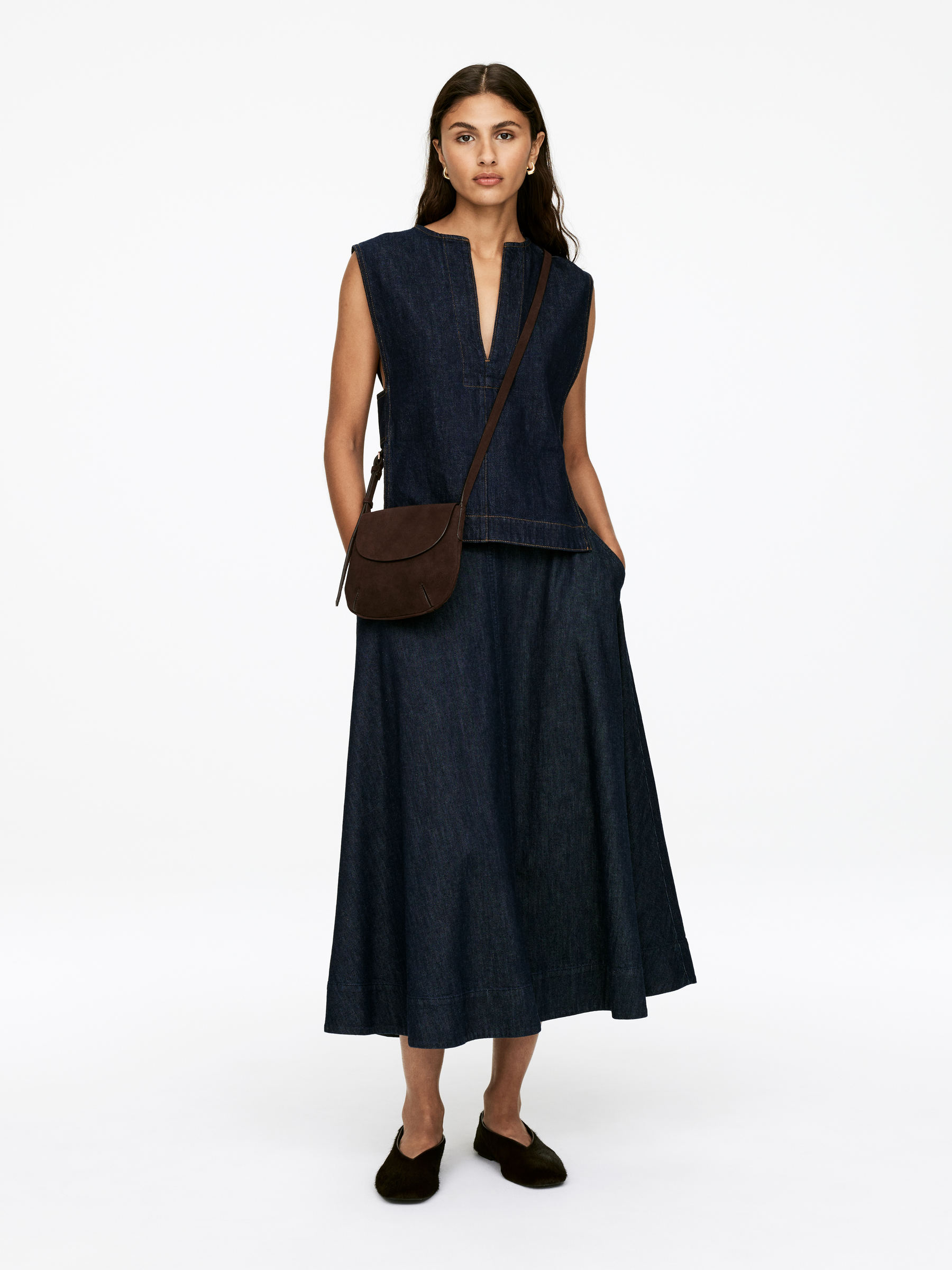 Sac bandoulière en daim - Marron foncé - Femme - StillMedia/Lookbook - 6