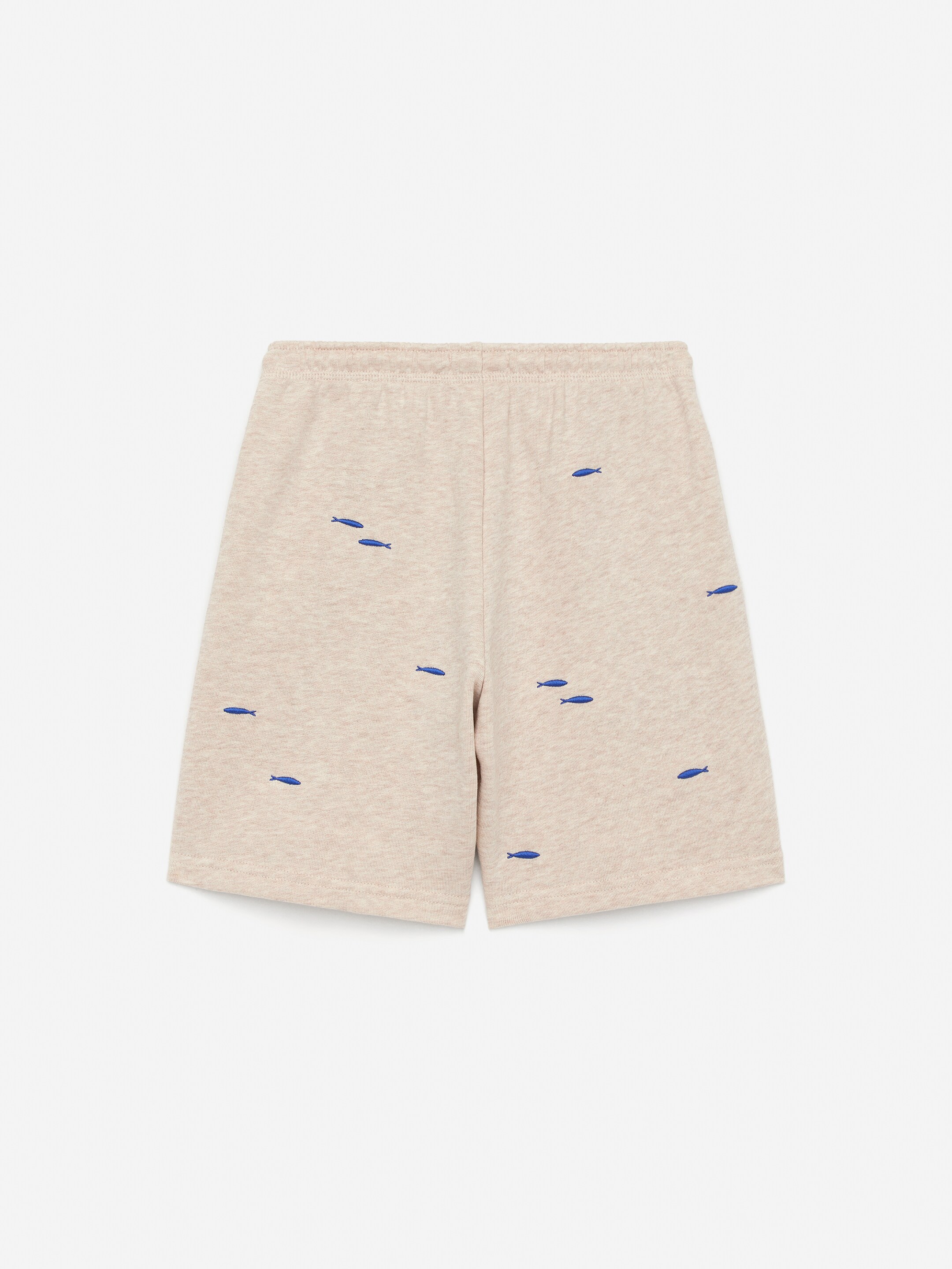 Sweatshorts mit Stickerei - Haferbraun meliert/Fische - Relaxed Fit - Kinder - StillMedia/DescriptiveStillLife - 1
