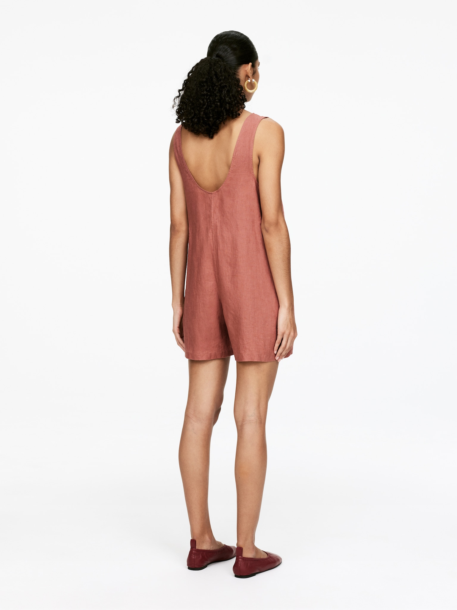 Combi-short en lin - Rouille/Noir - 5