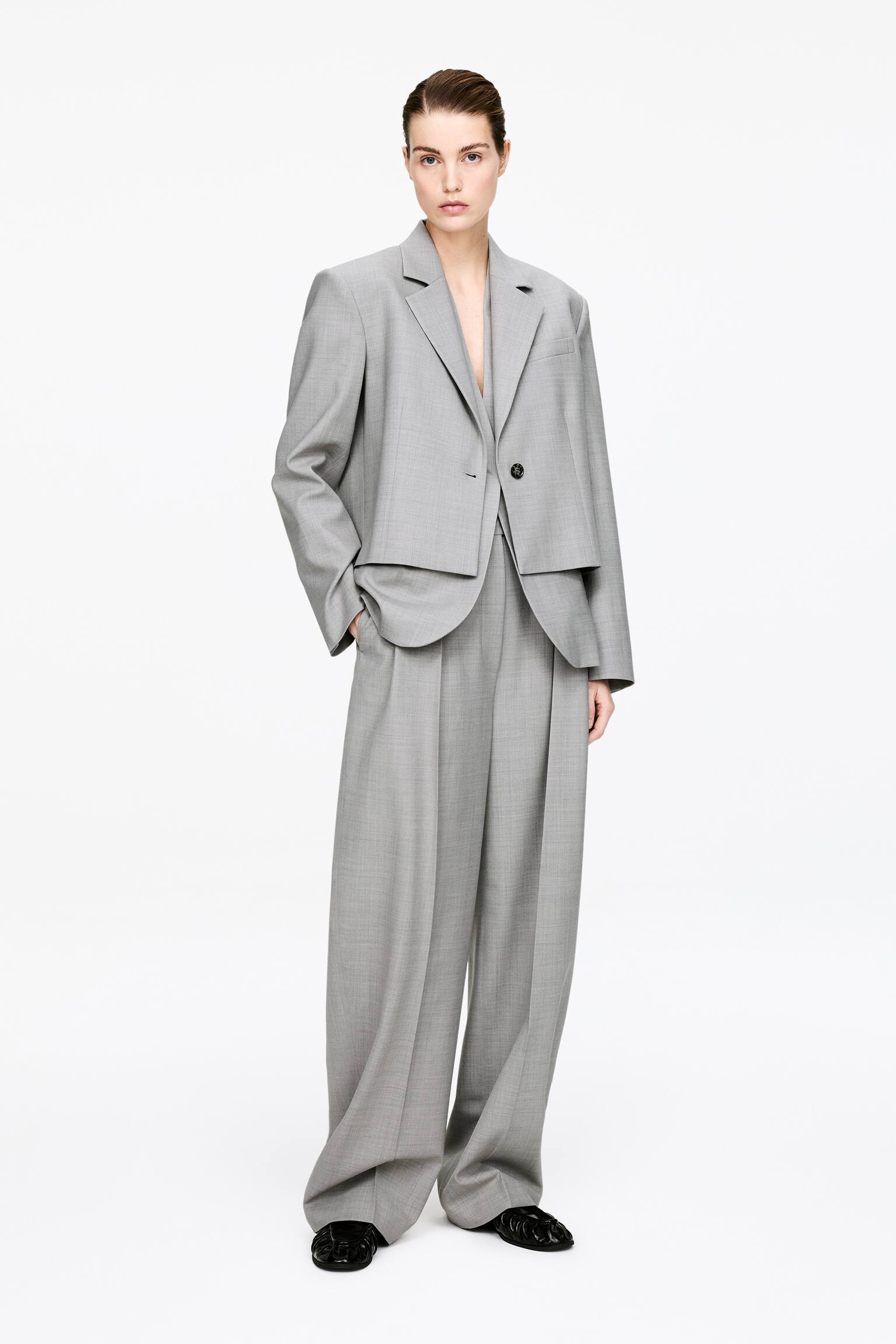 Zkrácené sako - Šedá - 5