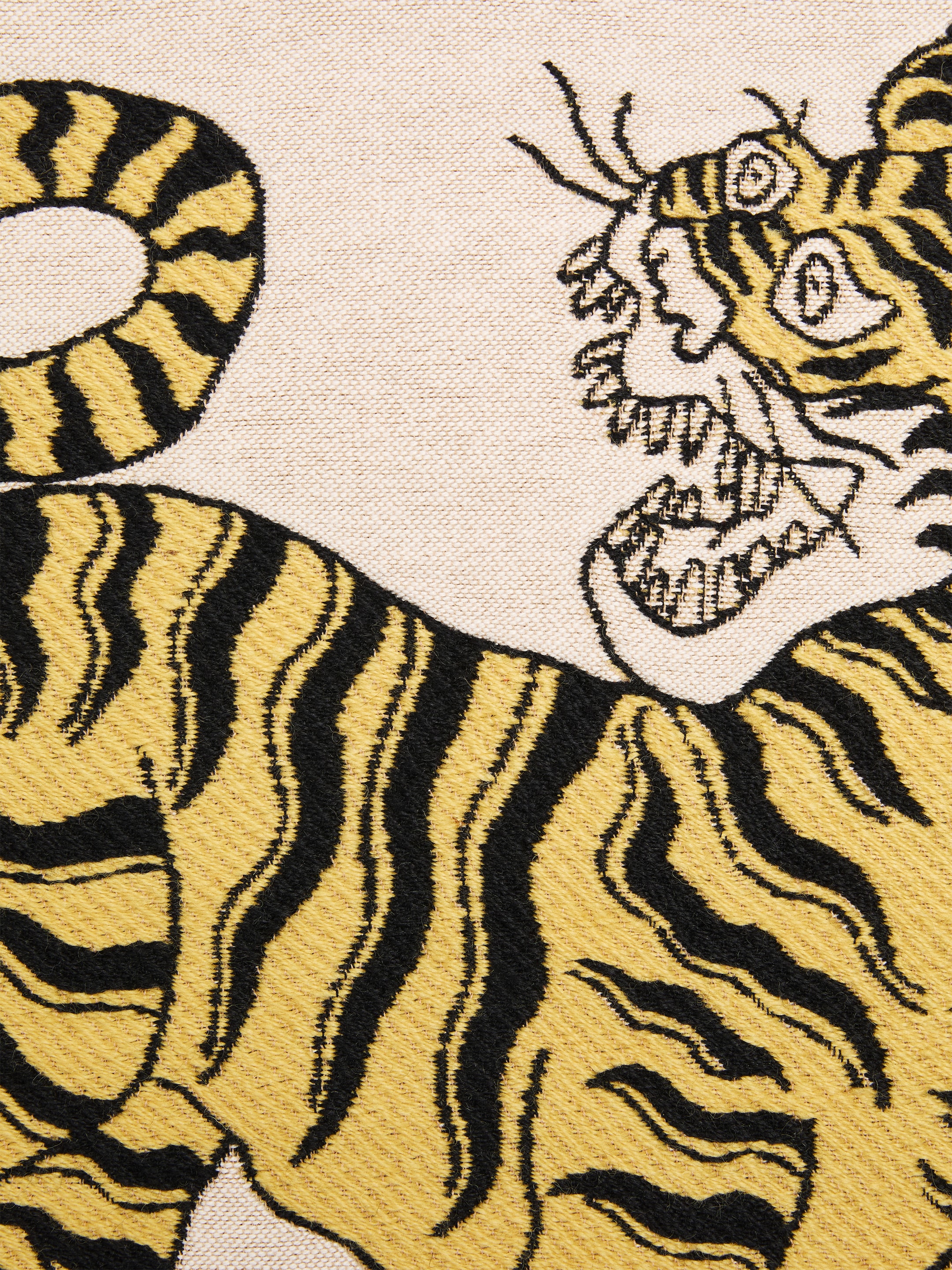 Cotton Wool Cushion Cover 50 x 50 cm - White/Yellow/Black - Homeware - StillMedia/DescriptiveDetail - 2