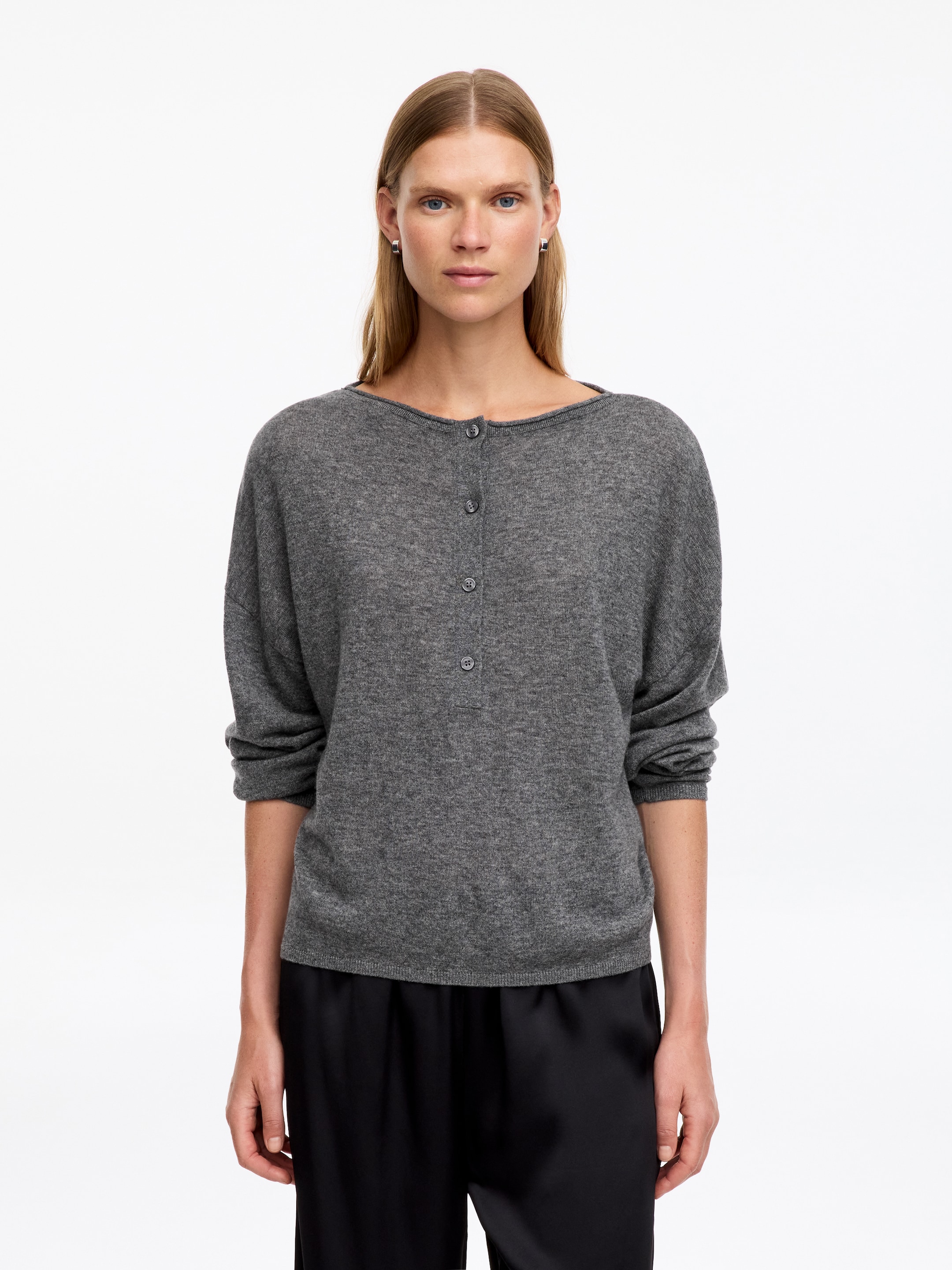Pure Cashmere Boat-Neck Jumper-Grey-20255