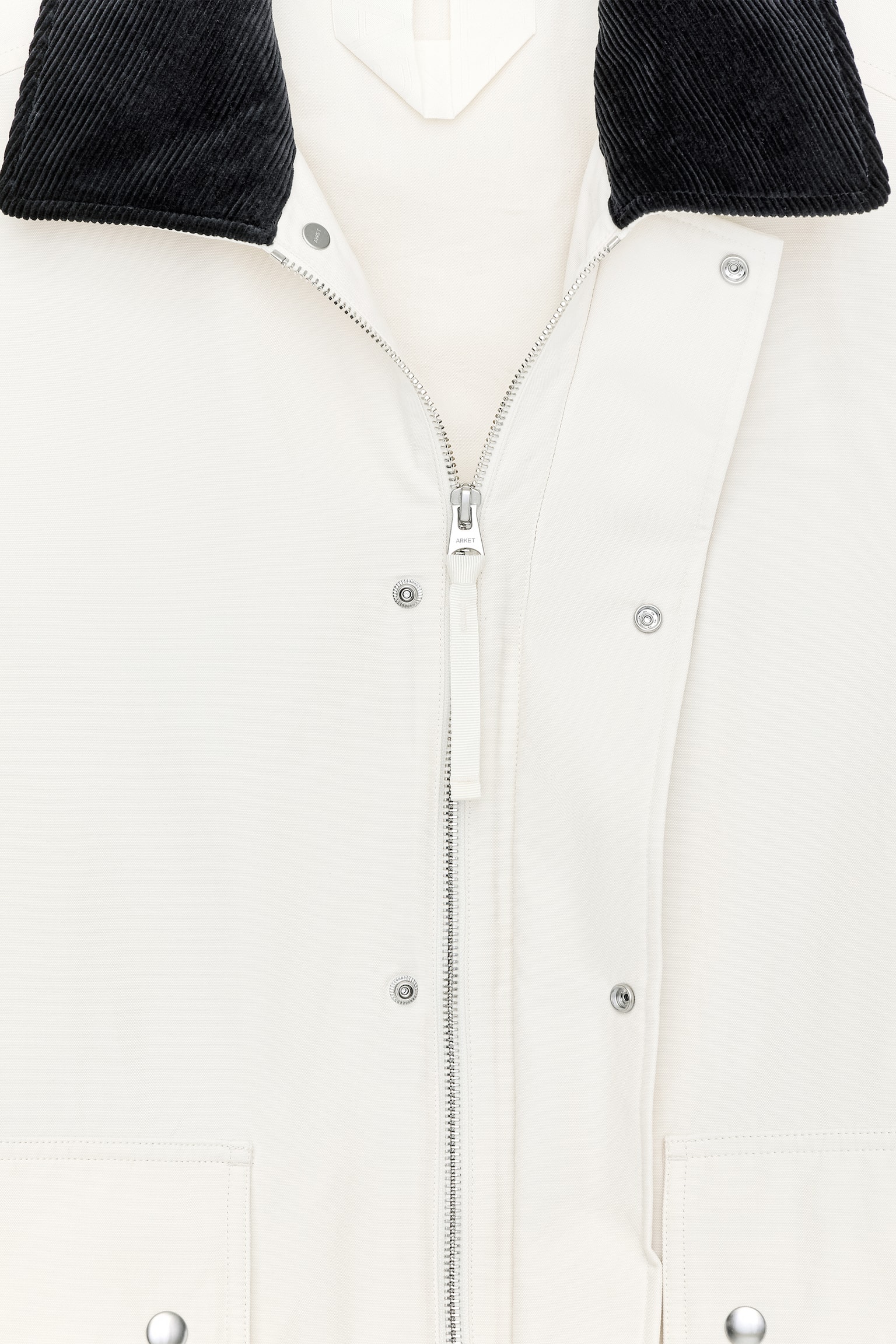 Gewaxt jack van nylon en katoen - Lichtbeige/Zwart - 3