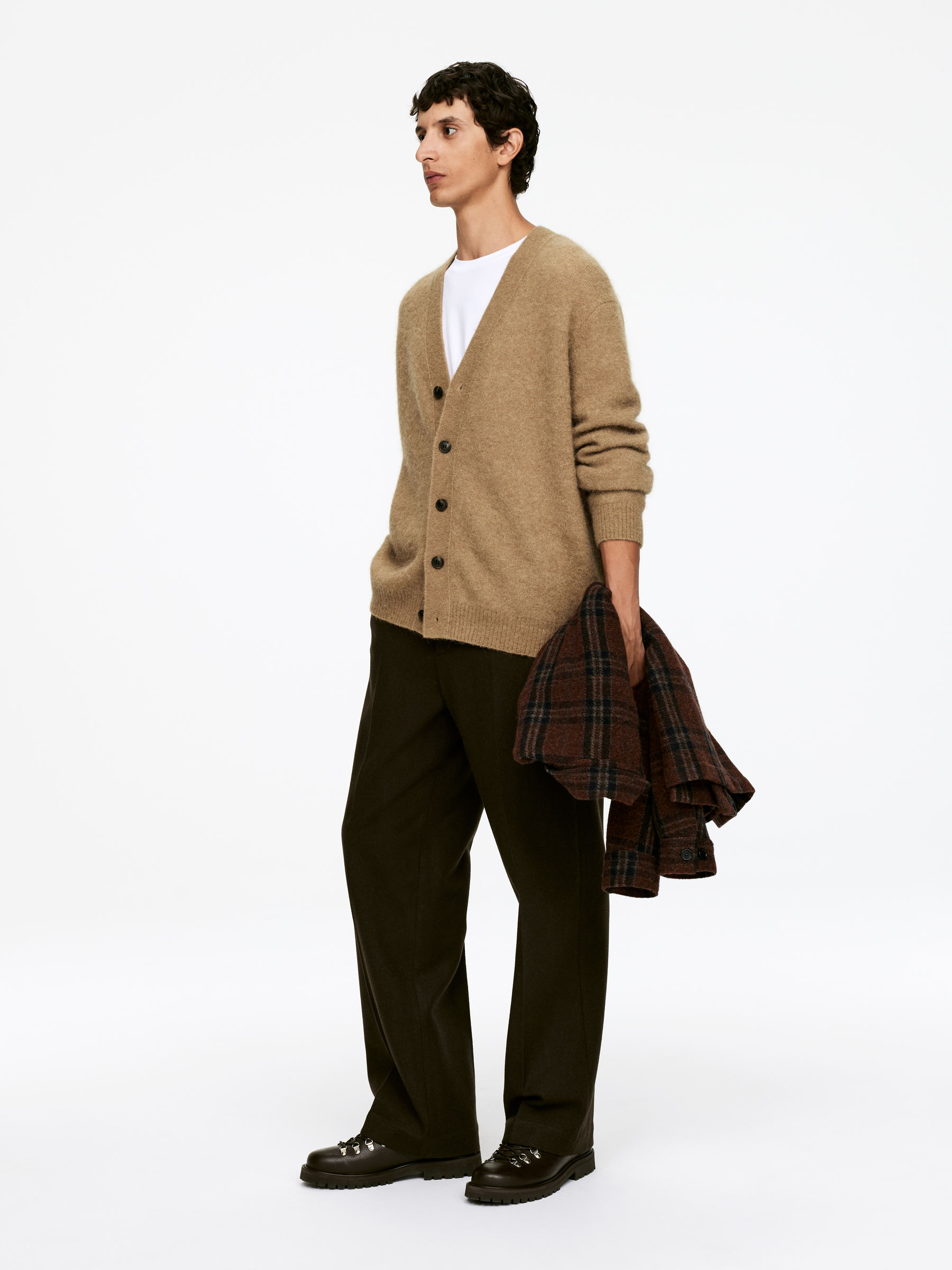 Wool-Alpaca Blend Cardigan - Dark Beige - Relaxed fit - Men - StillMedia/Lookbook - 3