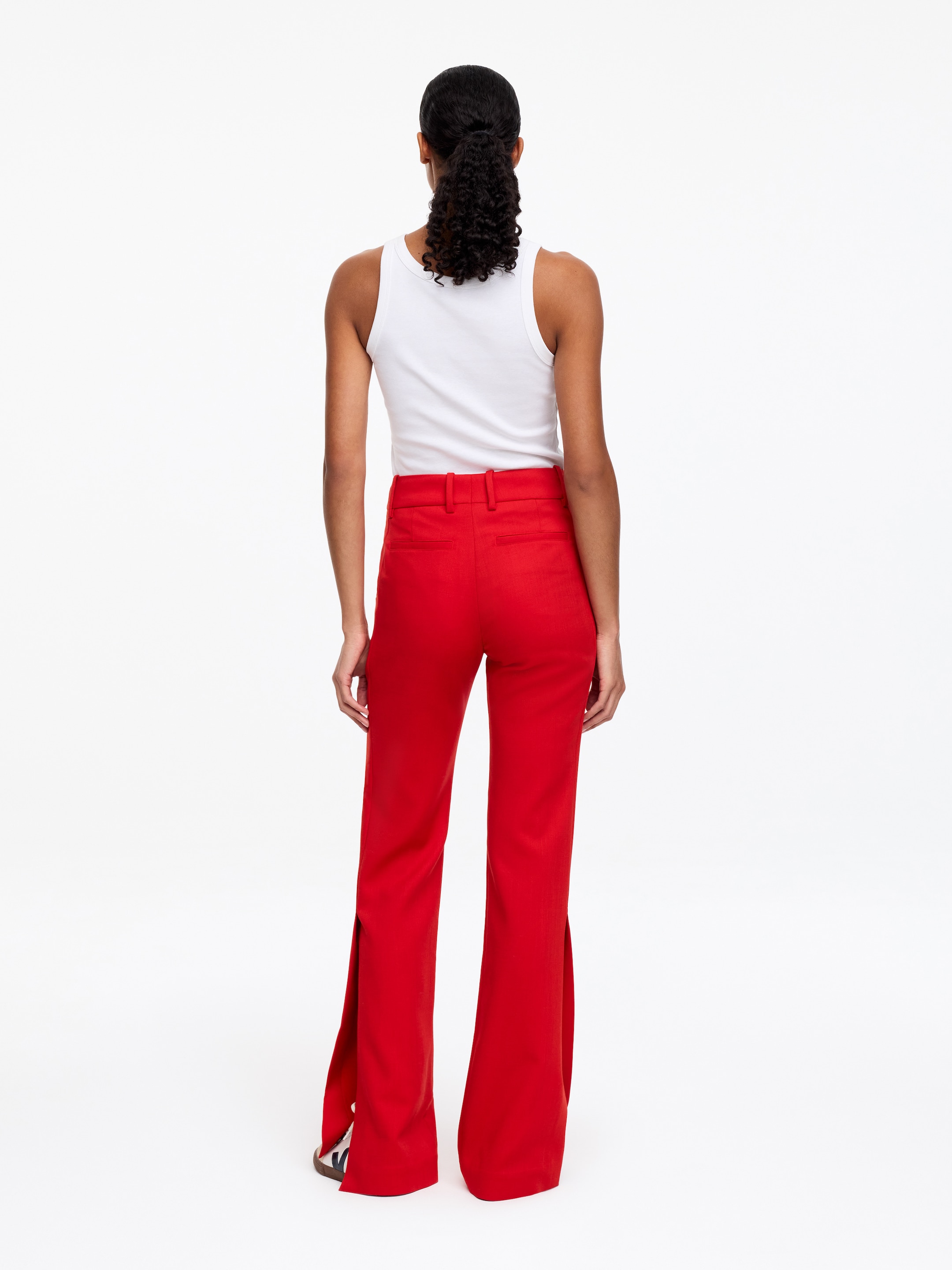 Pantalon tailleur fendu - Rouge - Slim fit - Femme - StillMedia/Lookbook - 5