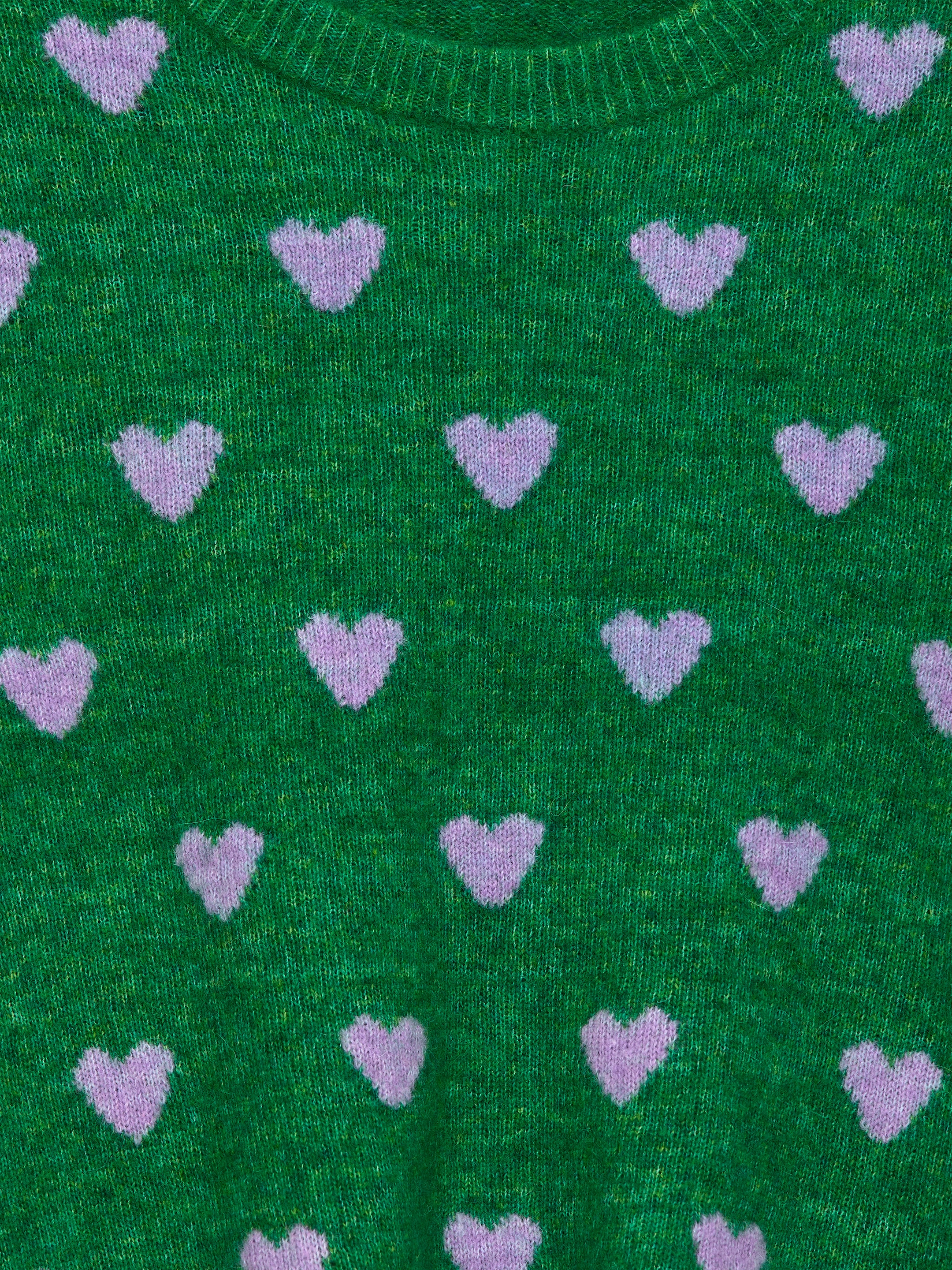Intarsia Knit Jumper - Green/Lilac Hearts - Regular fit - Children - StillMedia/DescriptiveDetail - 3