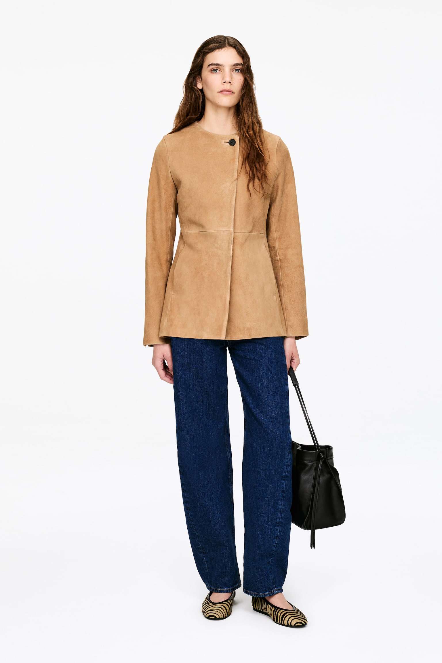 Balerini cu efect de păr de ponei - Bej/Negru/Faux Zebra - 3