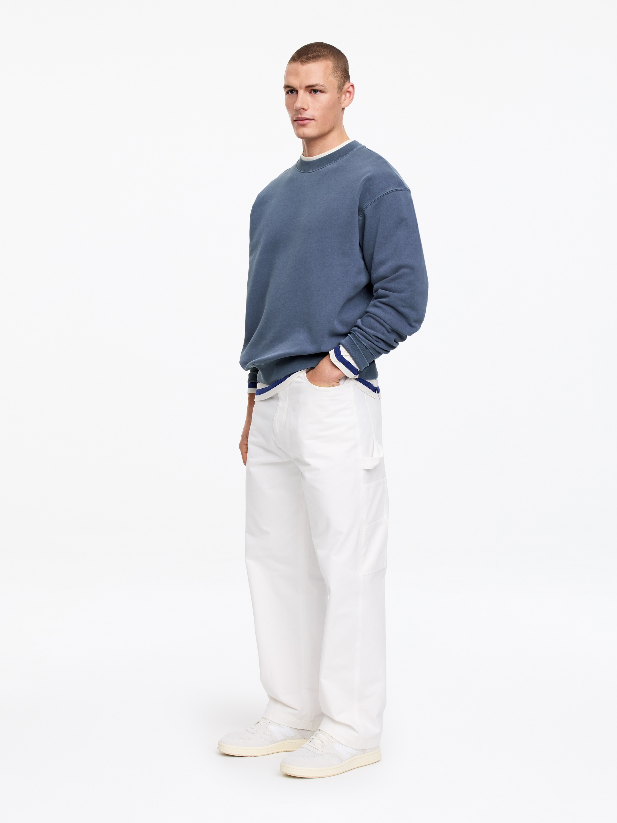 Sweat décontracté - Bleu poudré - Relaxed fit - Homme - StillMedia/Lookbook - 3