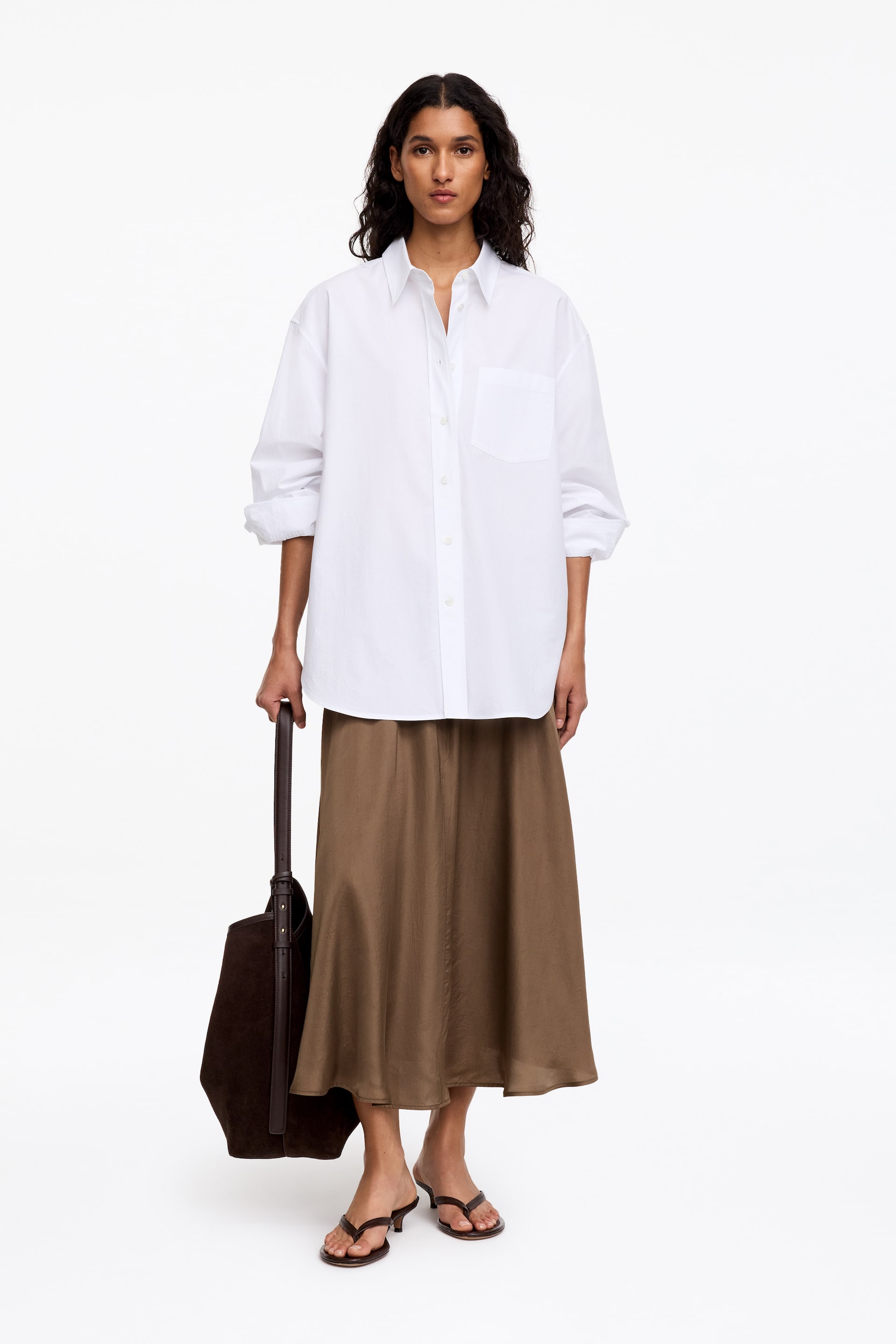 Visualizza immagine più grande: Gonna ampia con coulisse - Talpa scuro - DONNA | H&M IT 1