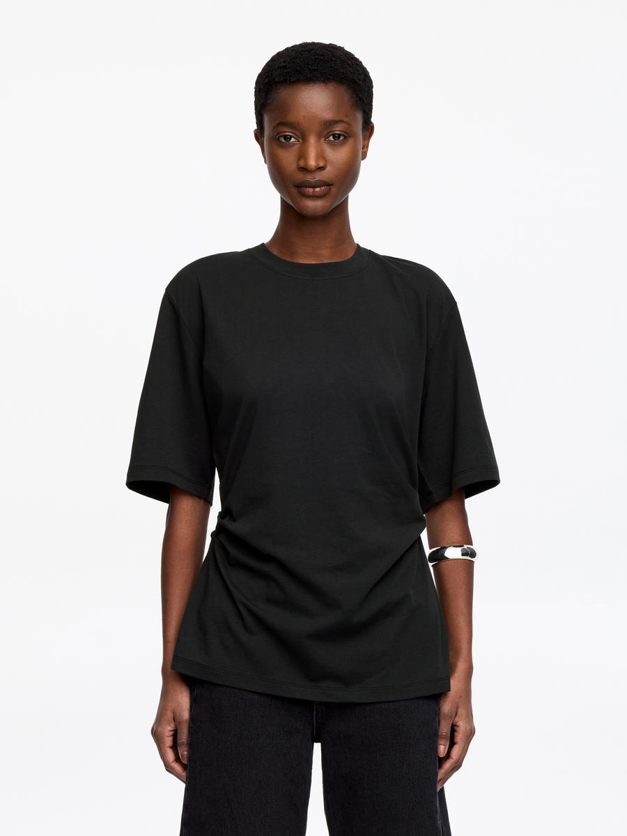 ARKET Women's  Draped T-Shirt Black,  size XS
