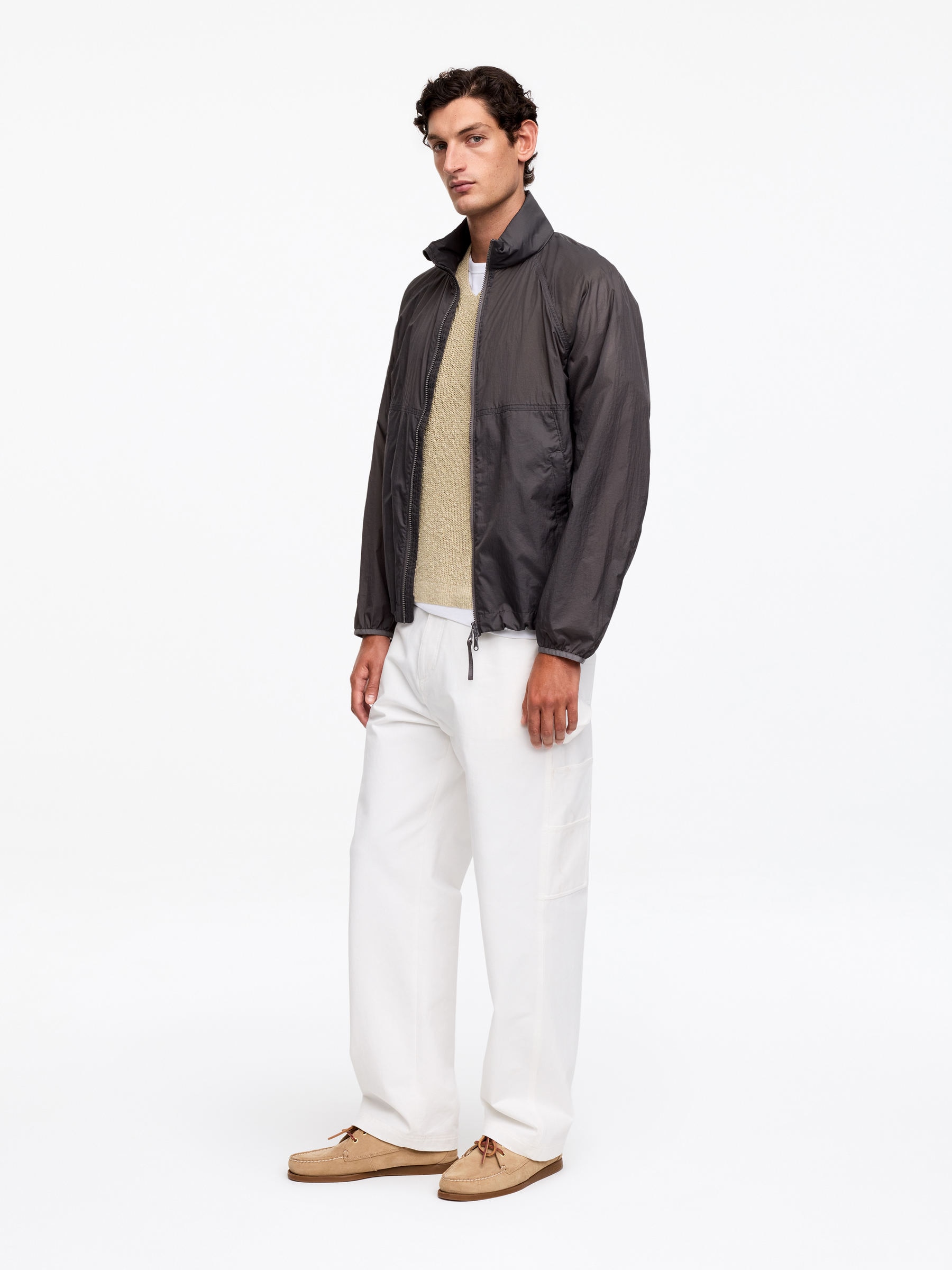 Slipover i bomull och linne - Beige - Regular fit - Men - StillMedia/Lookbook - 5