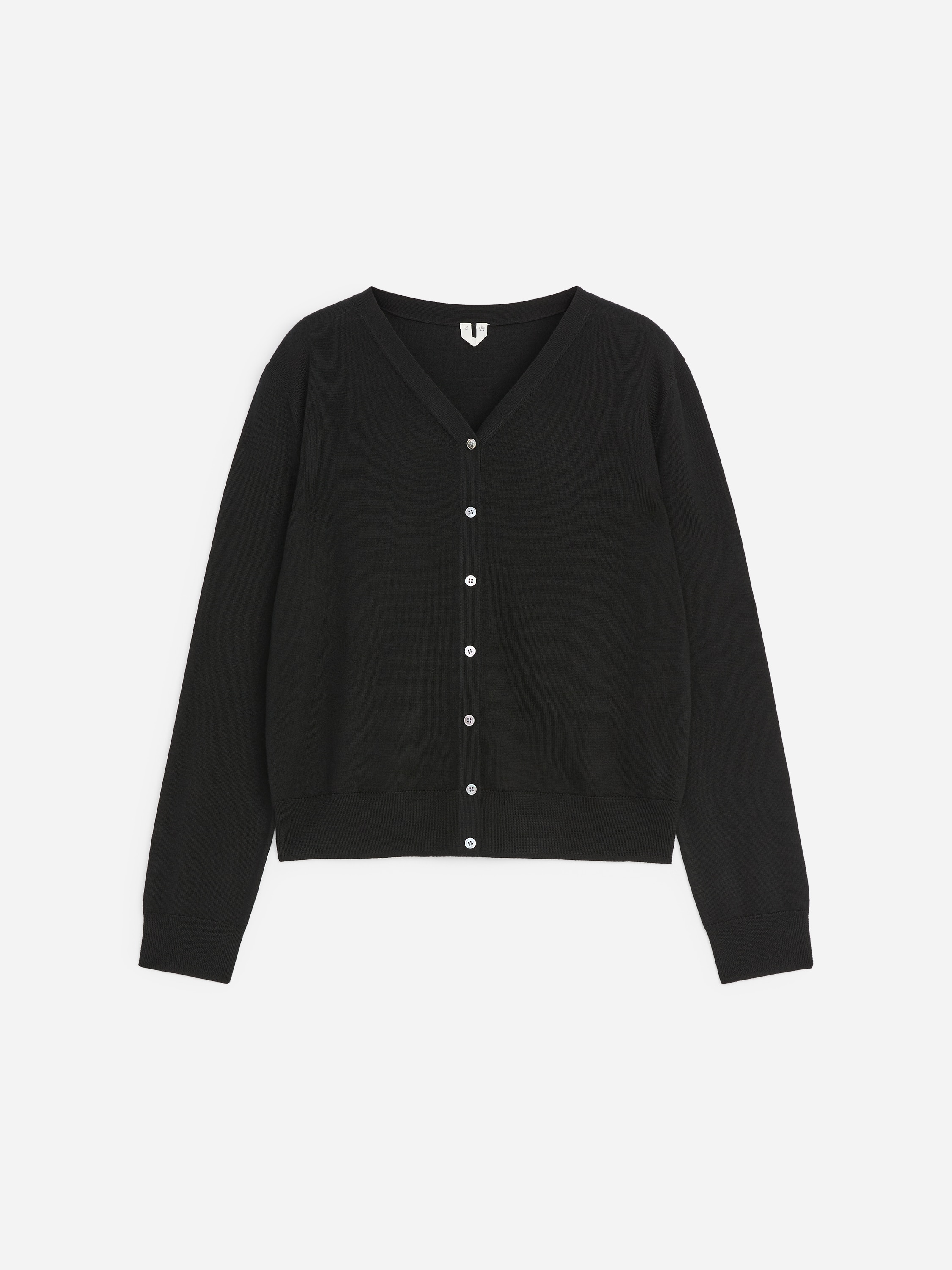 Cardigan din lână merino - Negru
