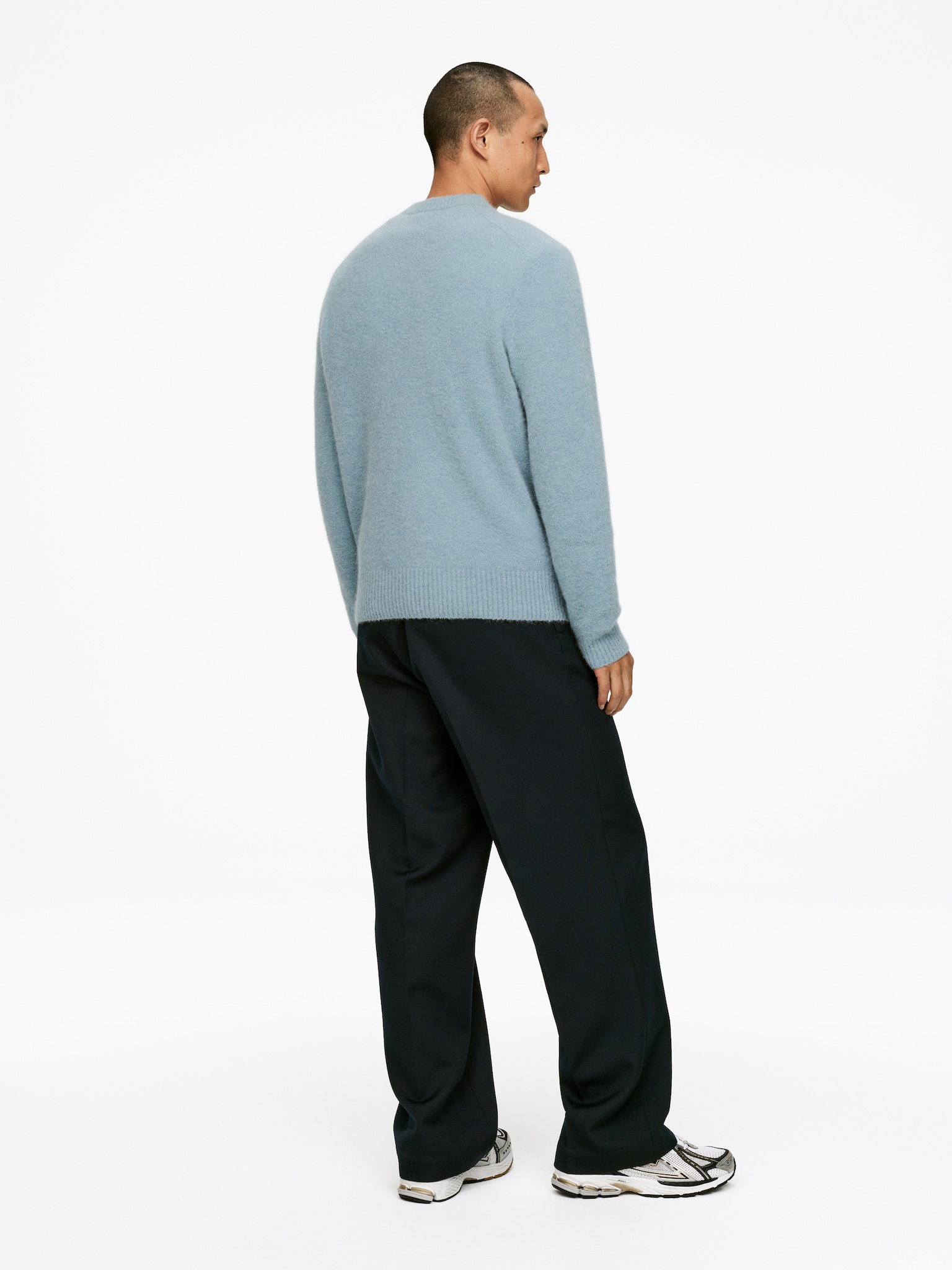 Alpaca-Merino Blend Jumper - Bleu poudré/Marron foncé - 3