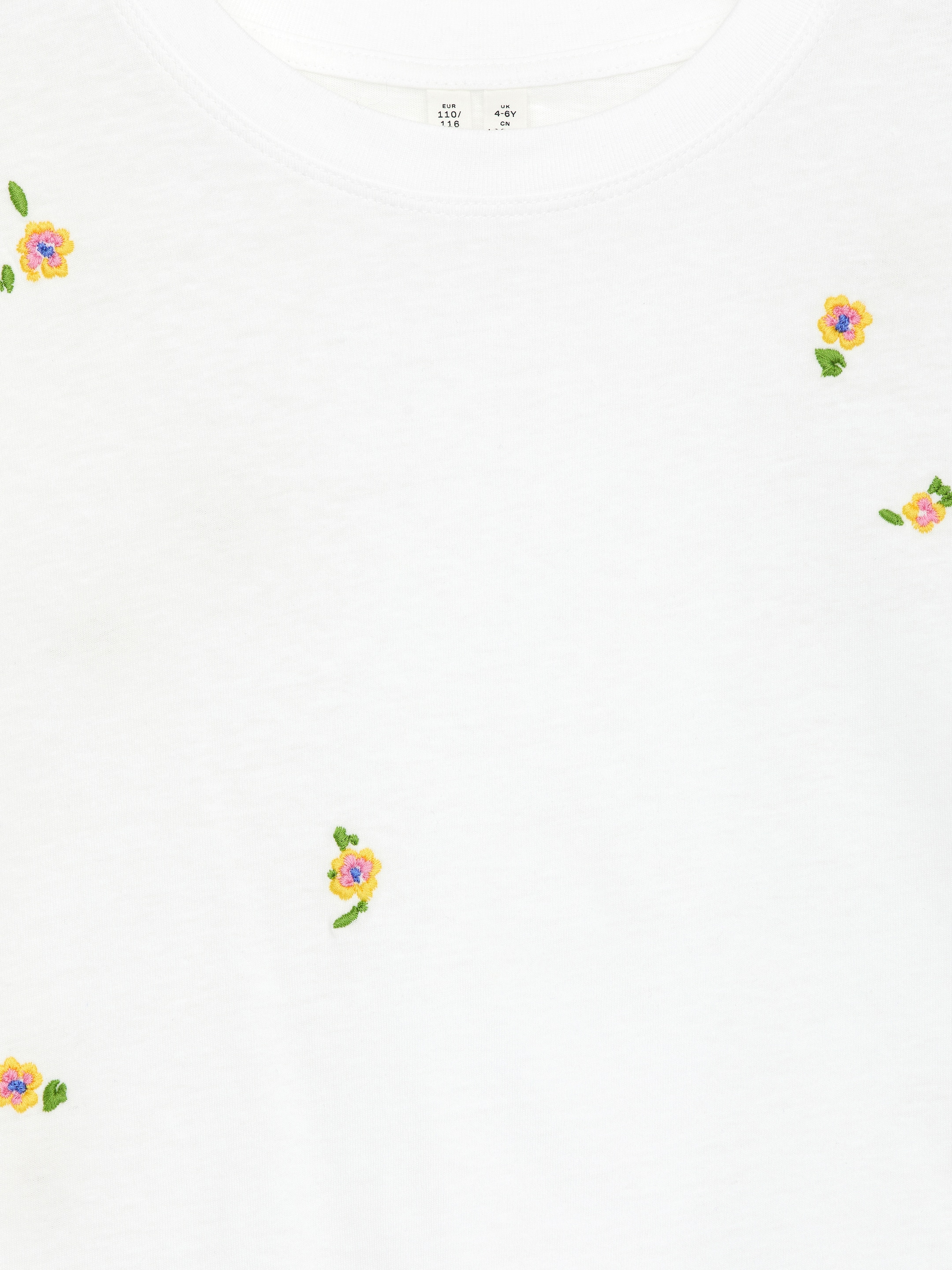 Agrandir l'image: T-shirt ample - Blanc/Fleurs brodées - ENFANT | H&M FR 3