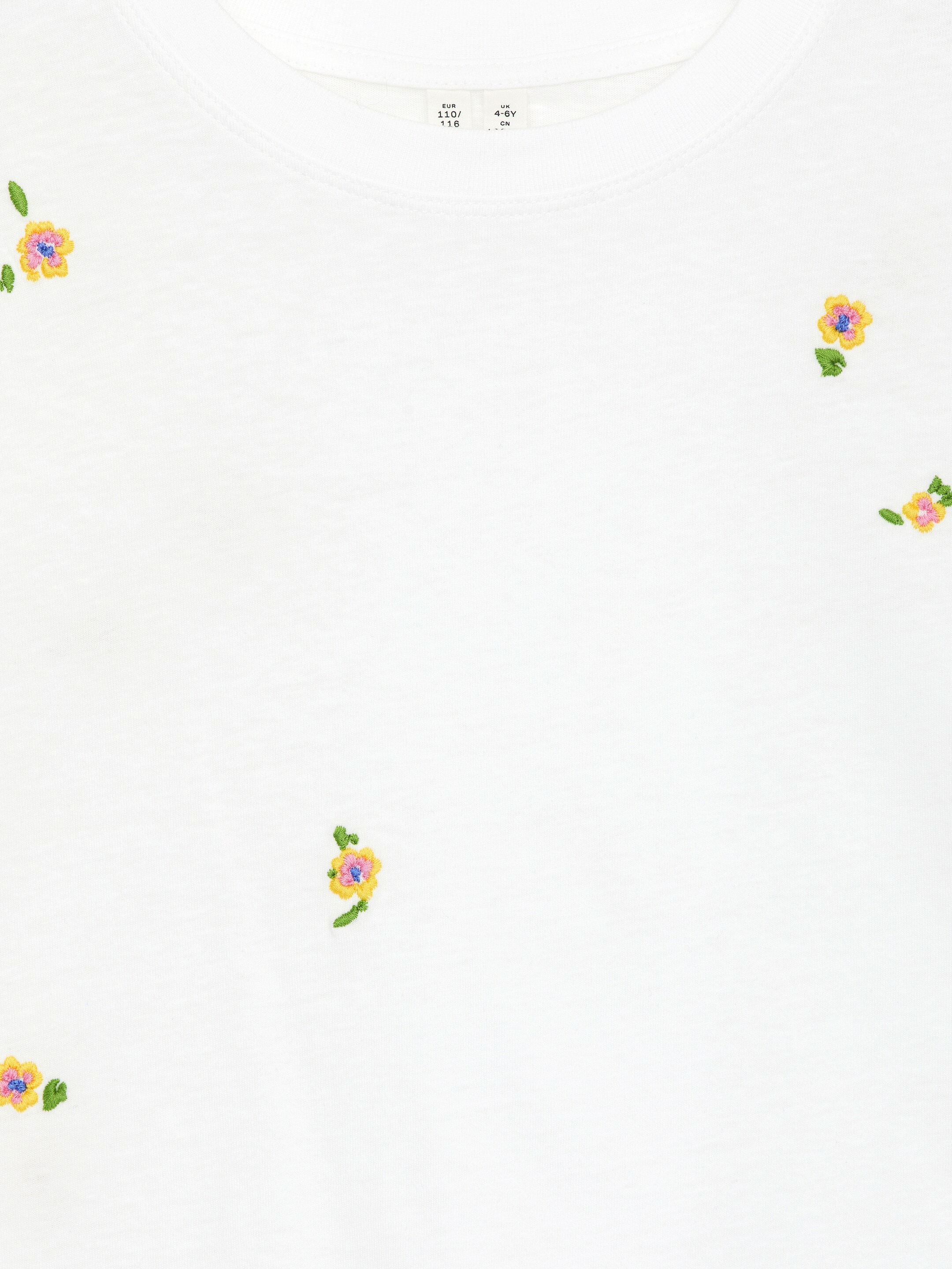 Ver imagen más grande: Camiseta de corte ancho - Blanco/bordado floral - NIÑOS | H&M ES 3