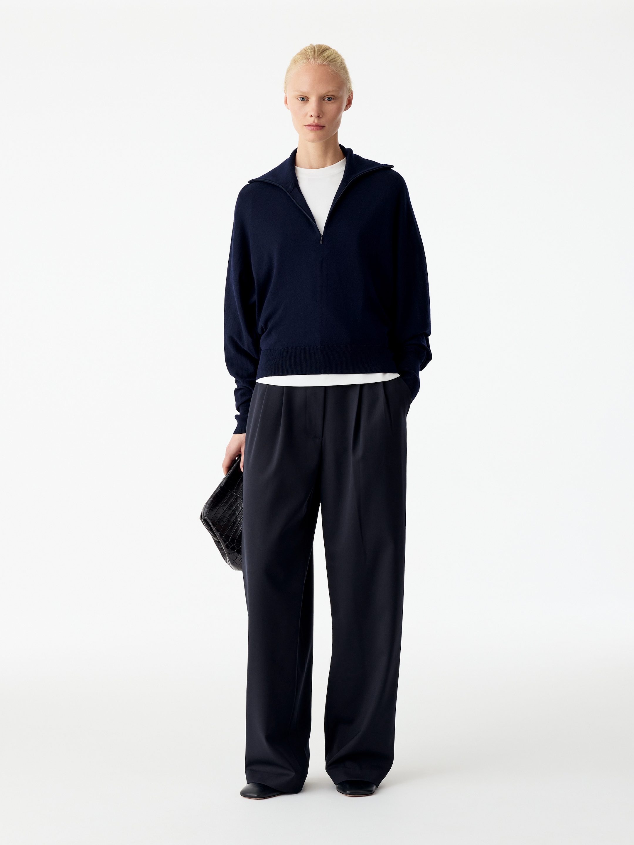 Elegante Hose aus Wollmischung - Navy - Relaxed Fit - women - StillMedia/Lookbook - 10