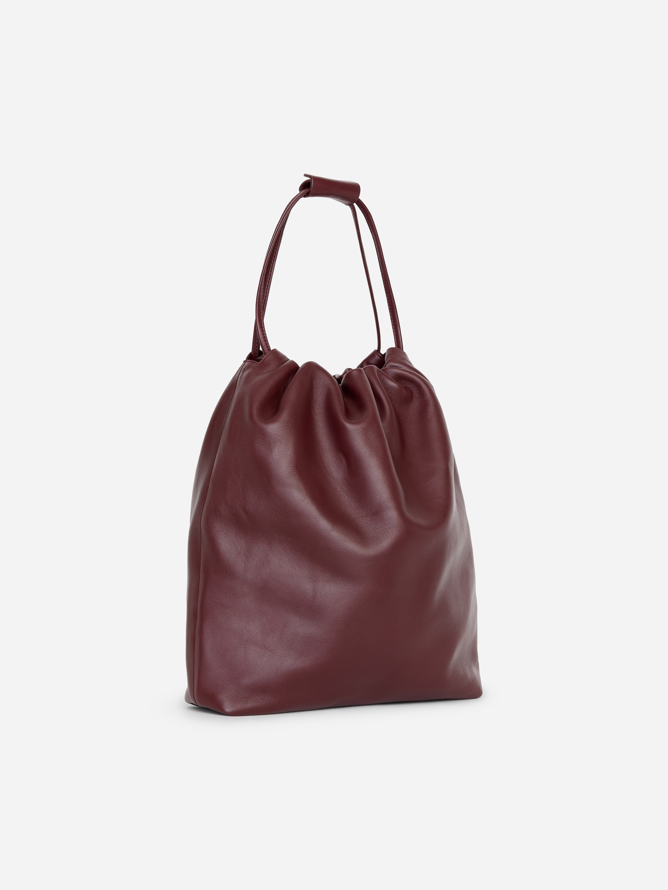 Sac cabas froncé en cuir - Rouge foncé - women - StillMedia/DescriptiveStillLife - 2
